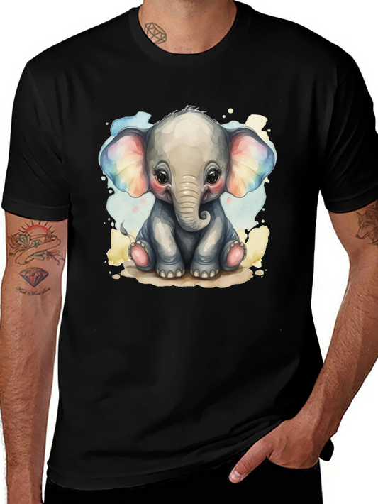 Cute Elephant Watercolor Graphic Tee