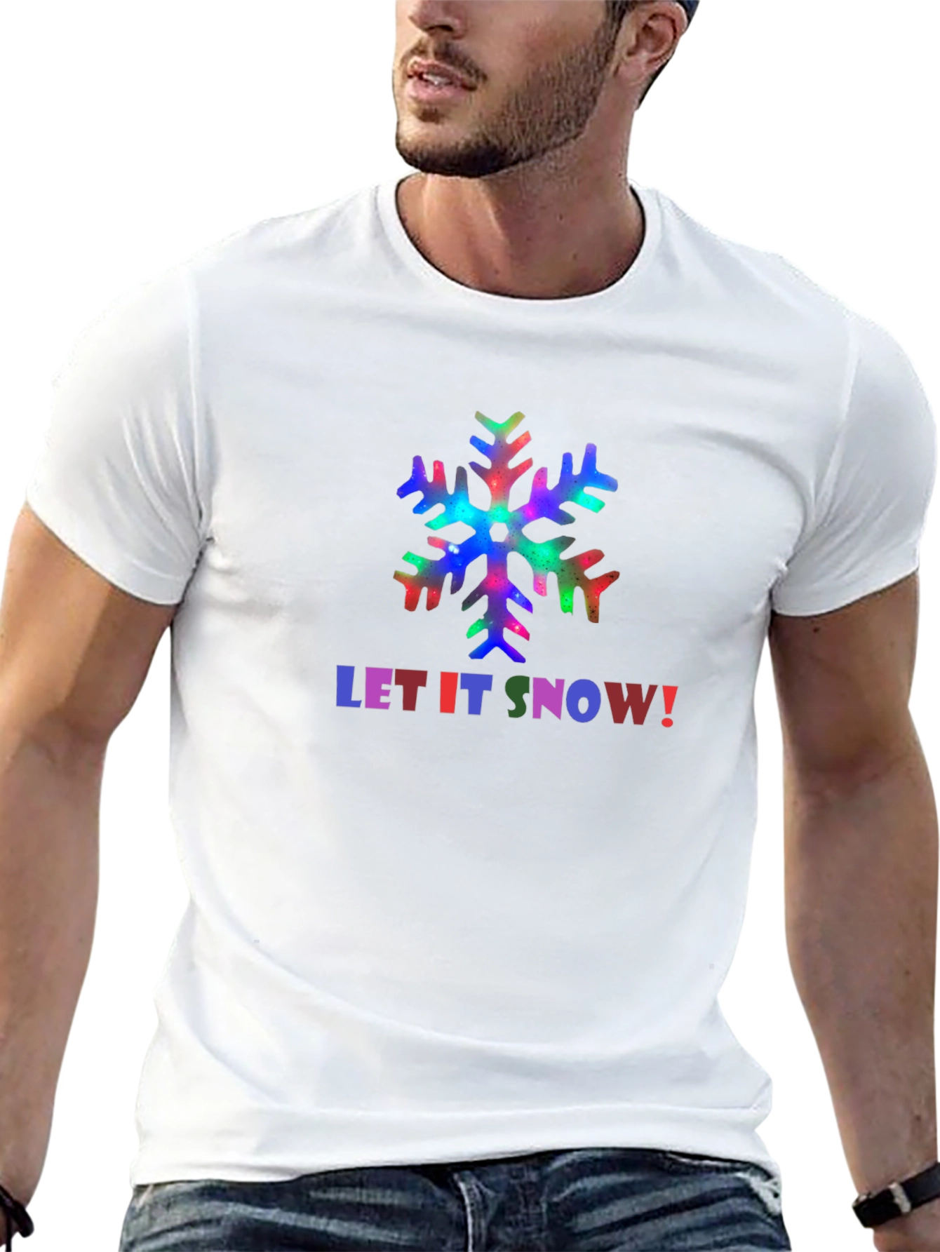 Let It Snow Holiday T-Shirt - Festive Snowflake Design