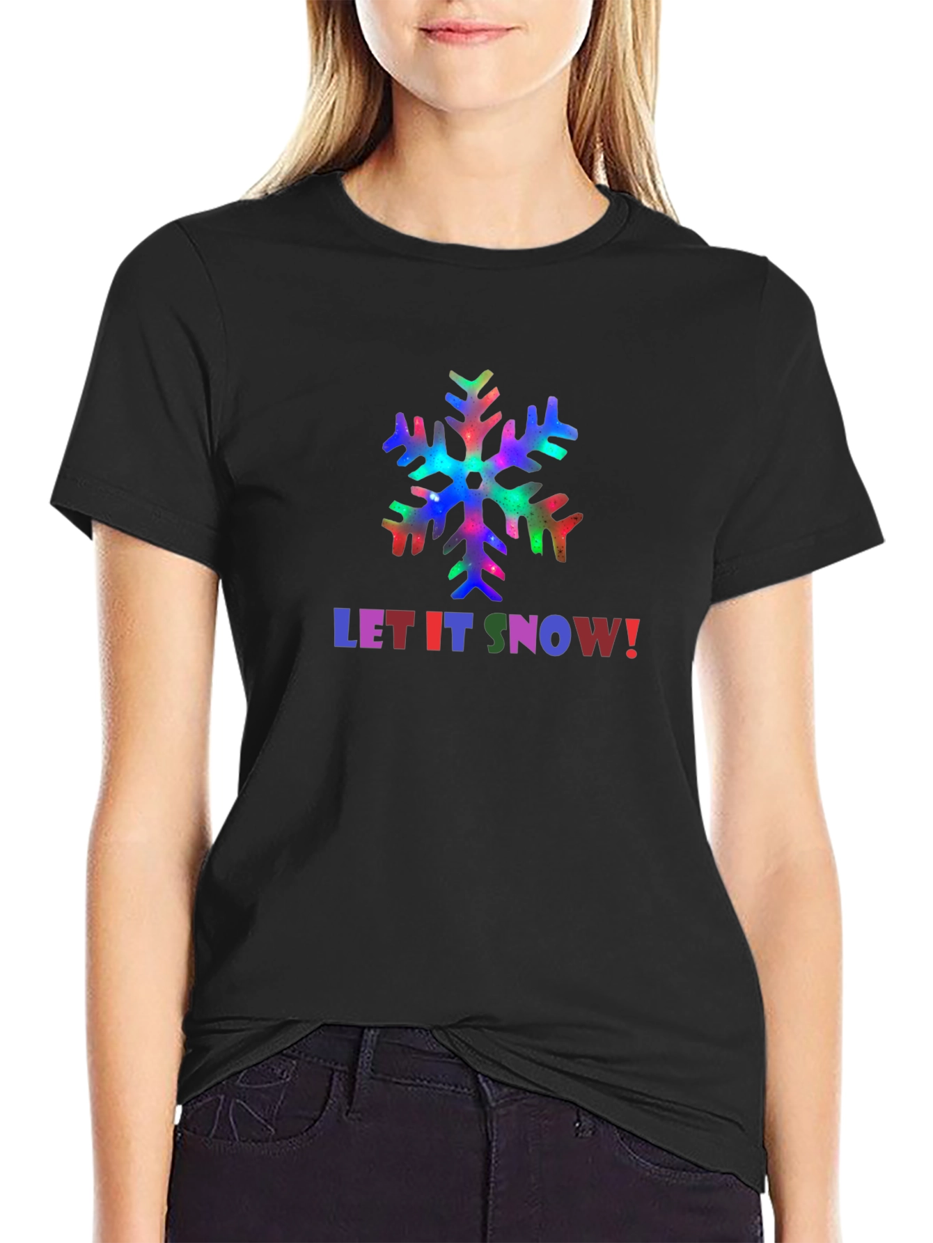 Let It Snow Holiday T-Shirt - Festive Snowflake Design