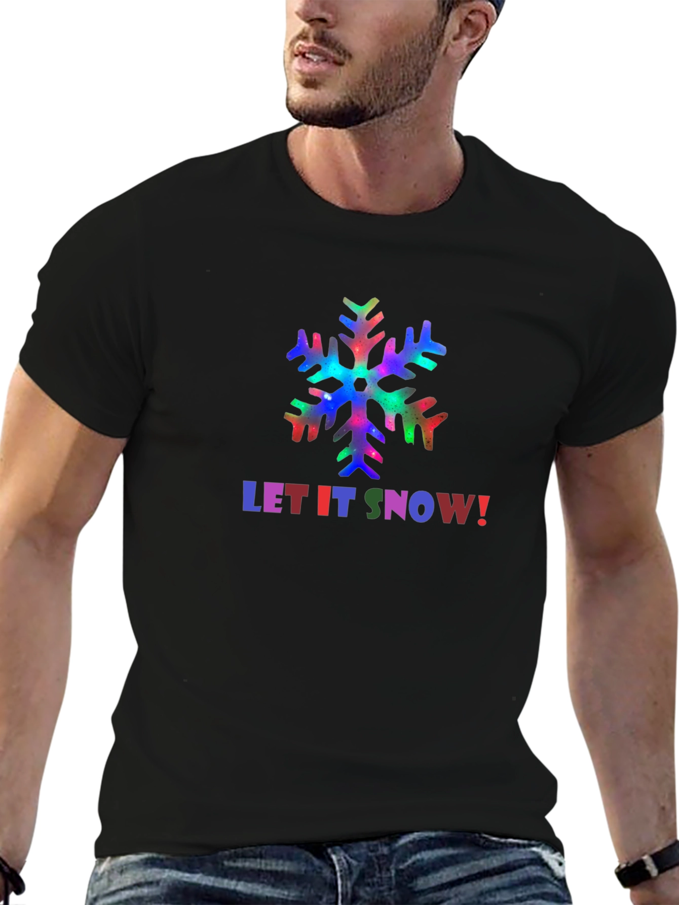 Let It Snow Holiday T-Shirt - Festive Snowflake Design