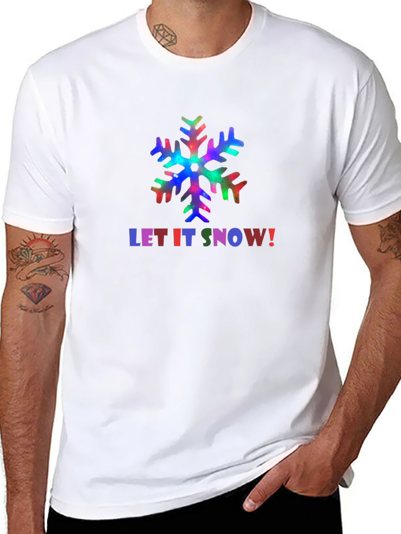 Let It Snow Holiday T-Shirt - Festive Snowflake Design