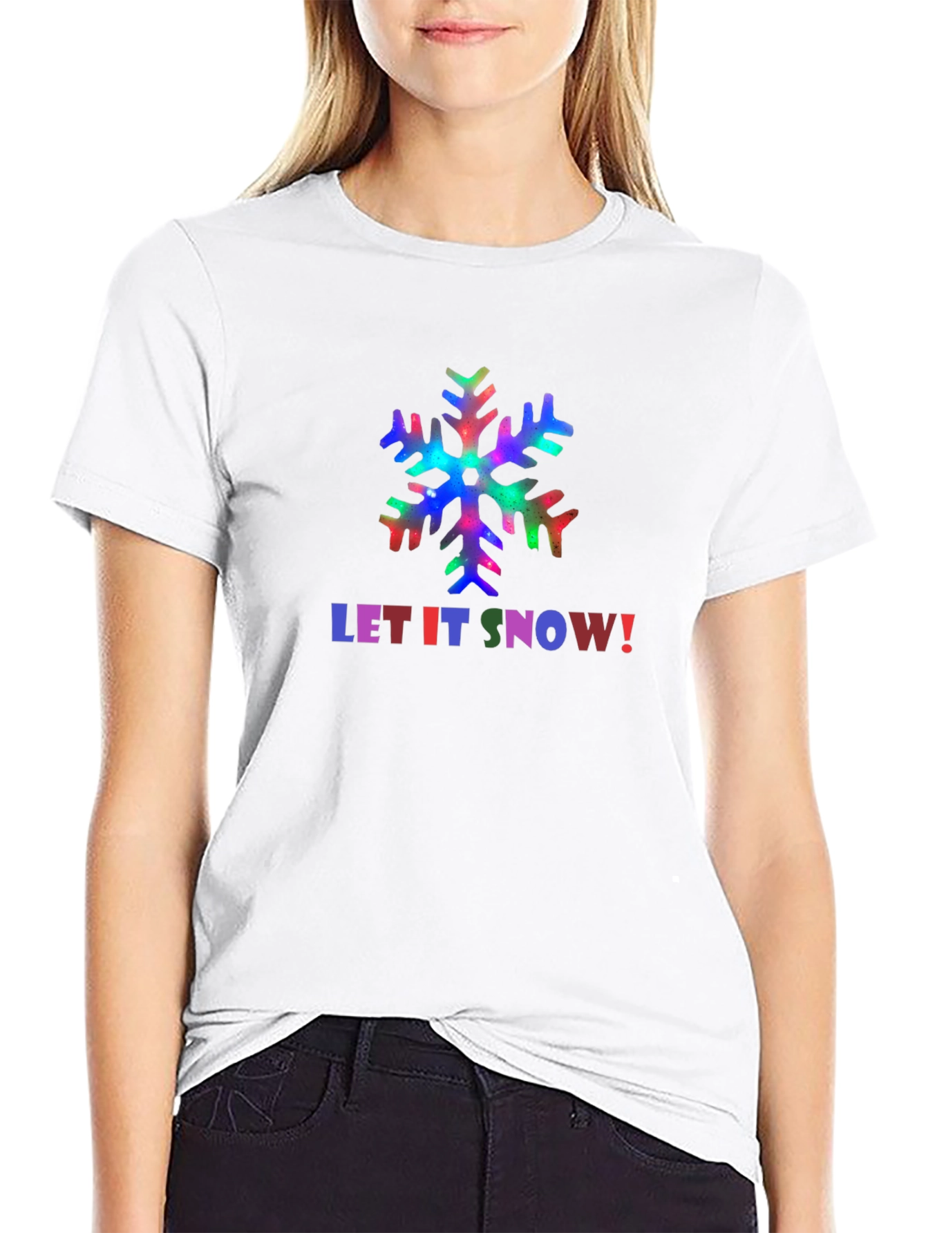Let It Snow Holiday T-Shirt - Festive Snowflake Design