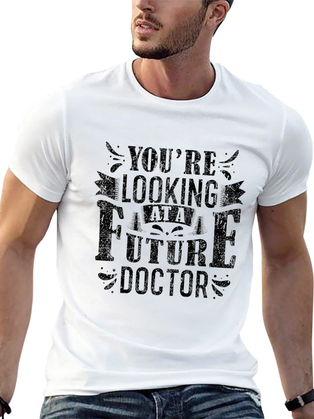 Future Doctor Graphic Tee - Black Crew Neck