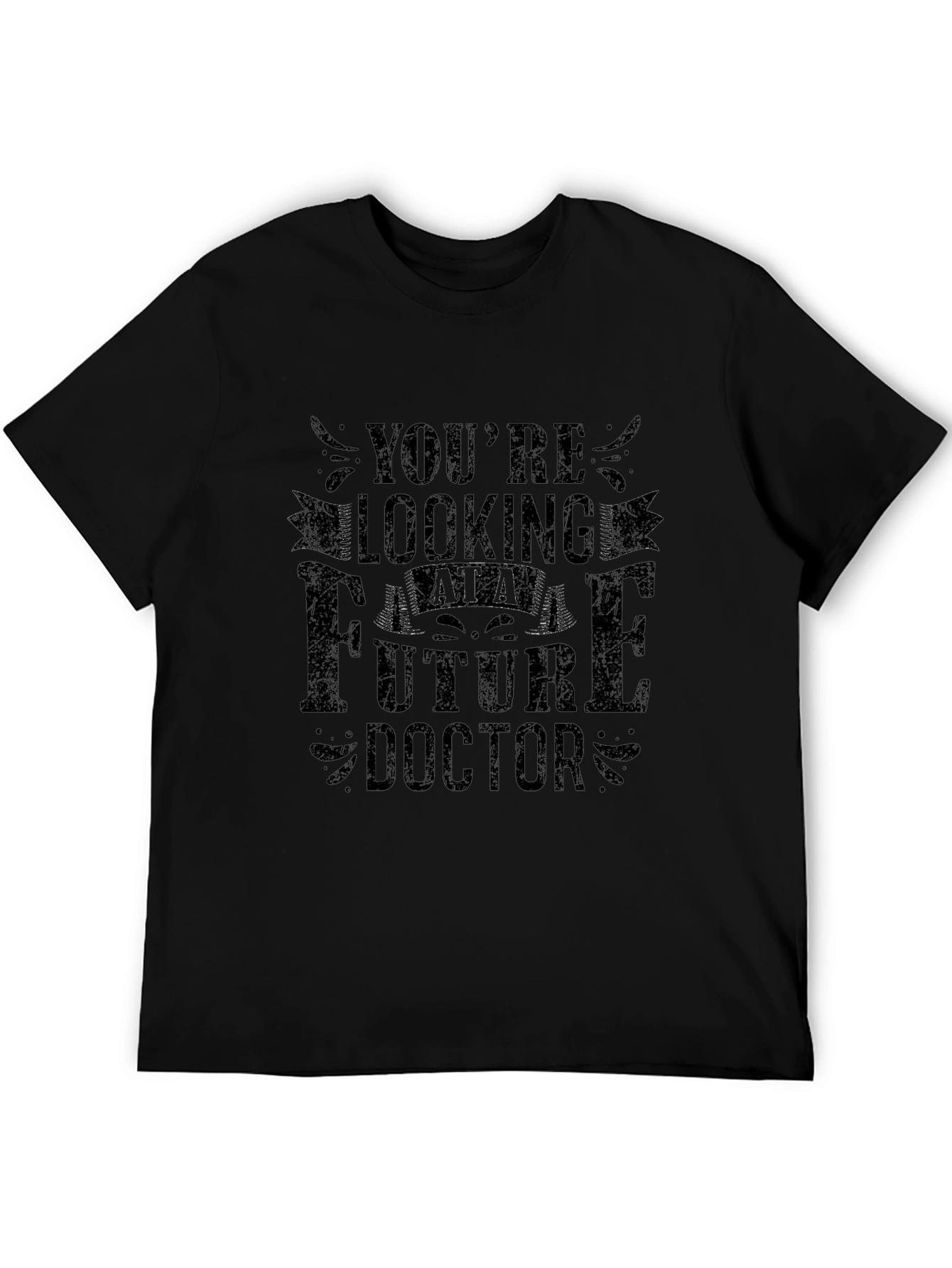 Future Doctor Graphic Tee - Black Crew Neck