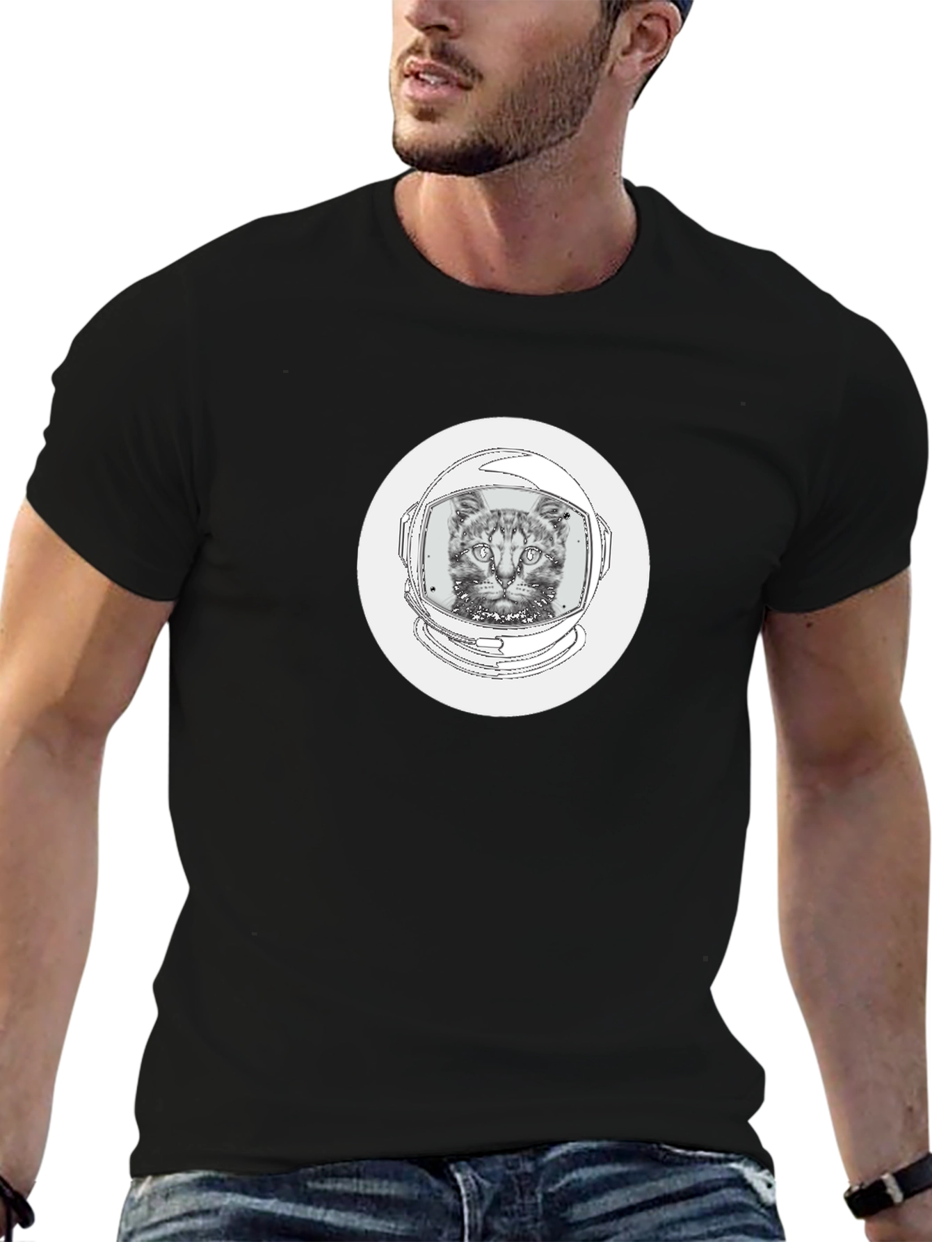 Cat Astronaut Graphic Tee - Cool Space Kitty Shirt