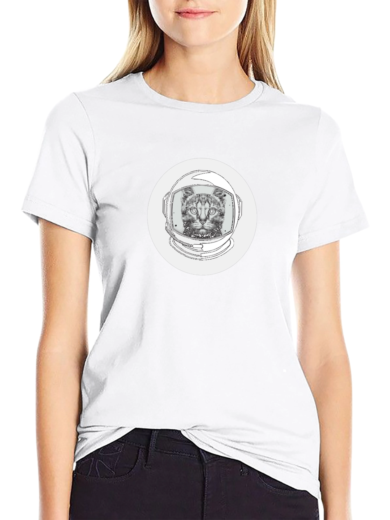 Cat Astronaut Graphic Tee - Cool Space Kitty Shirt