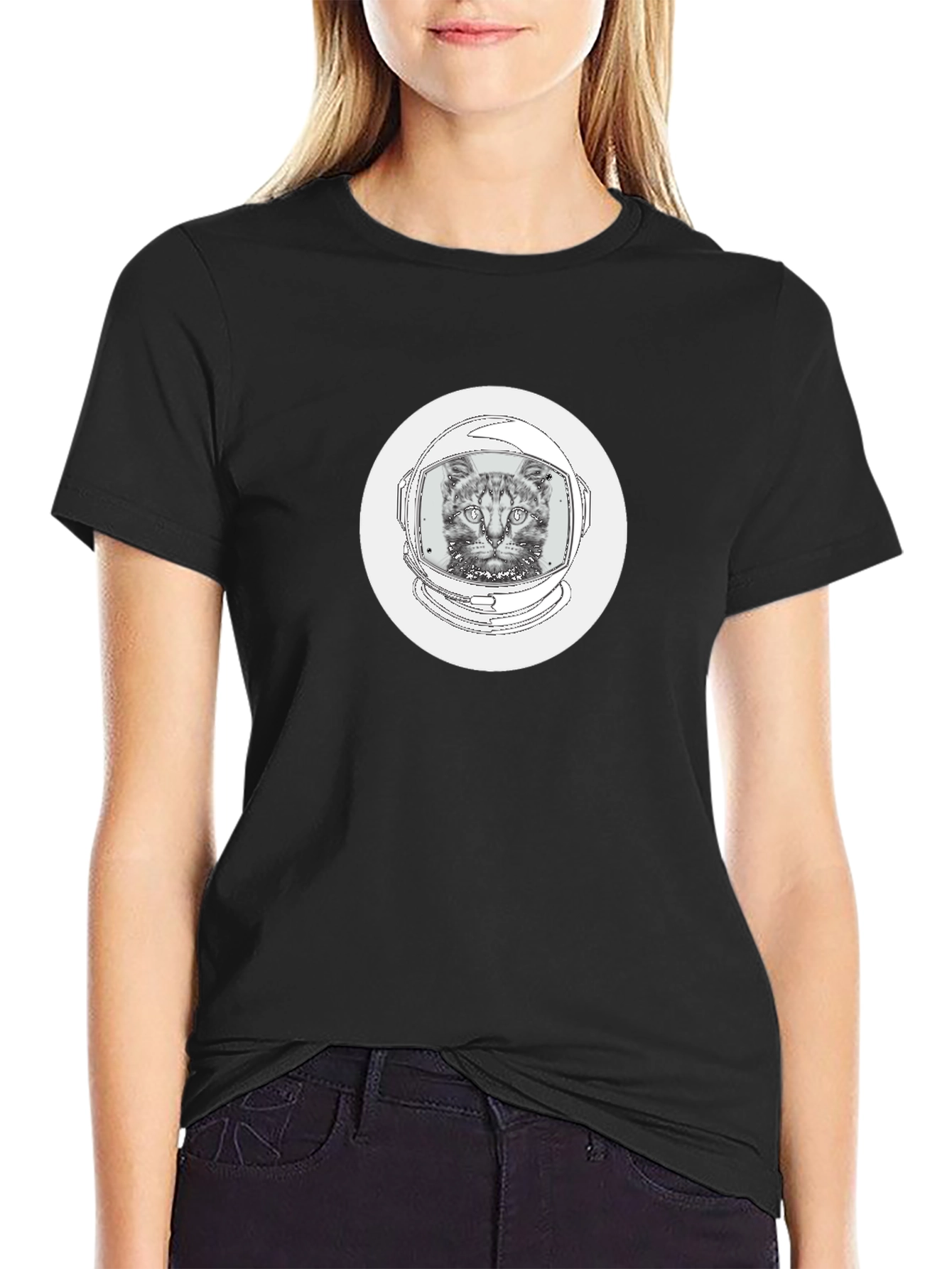 Cat Astronaut Graphic Tee - Cool Space Kitty Shirt