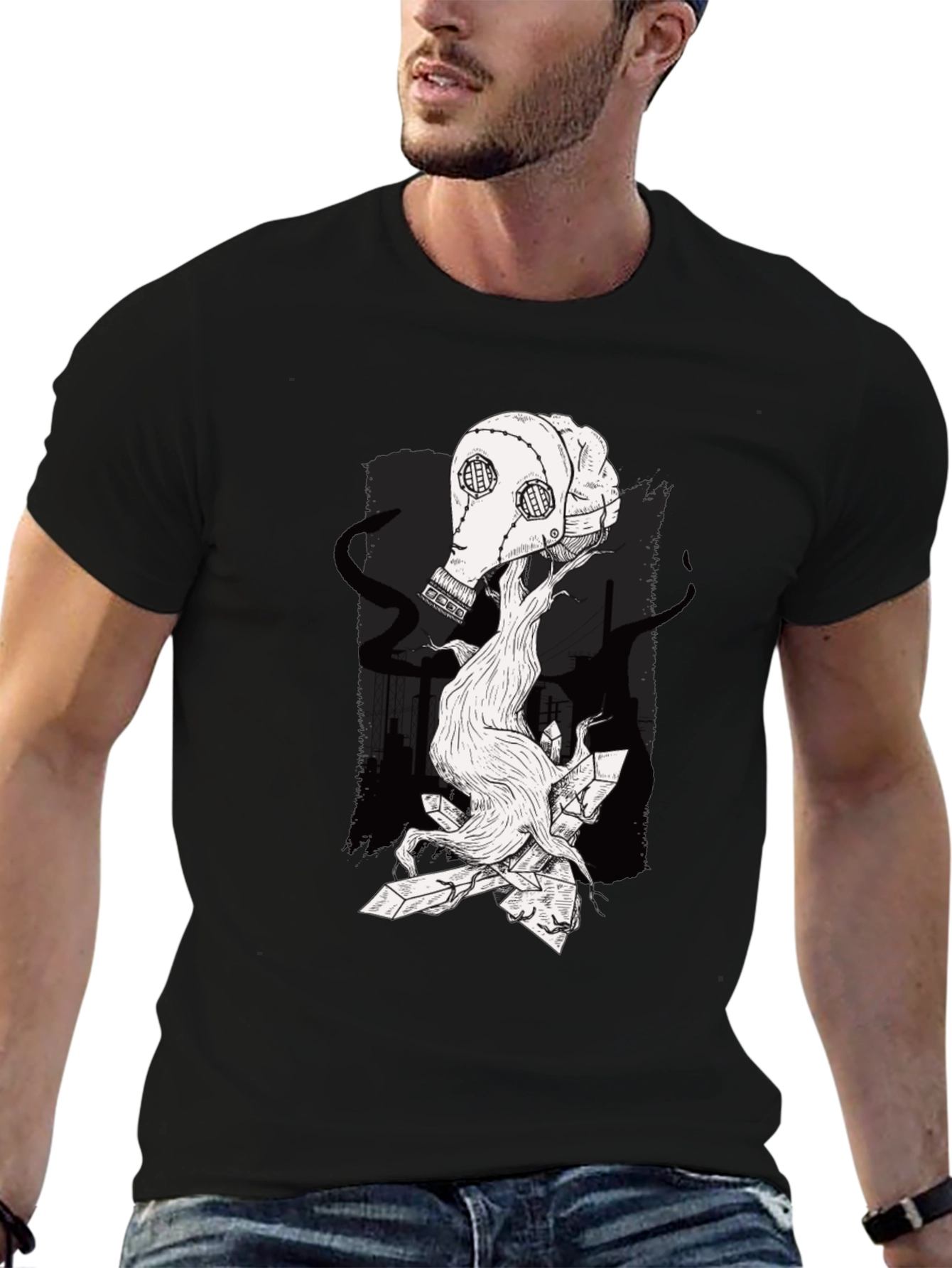 Surreal Gas Mask Graphic Tee