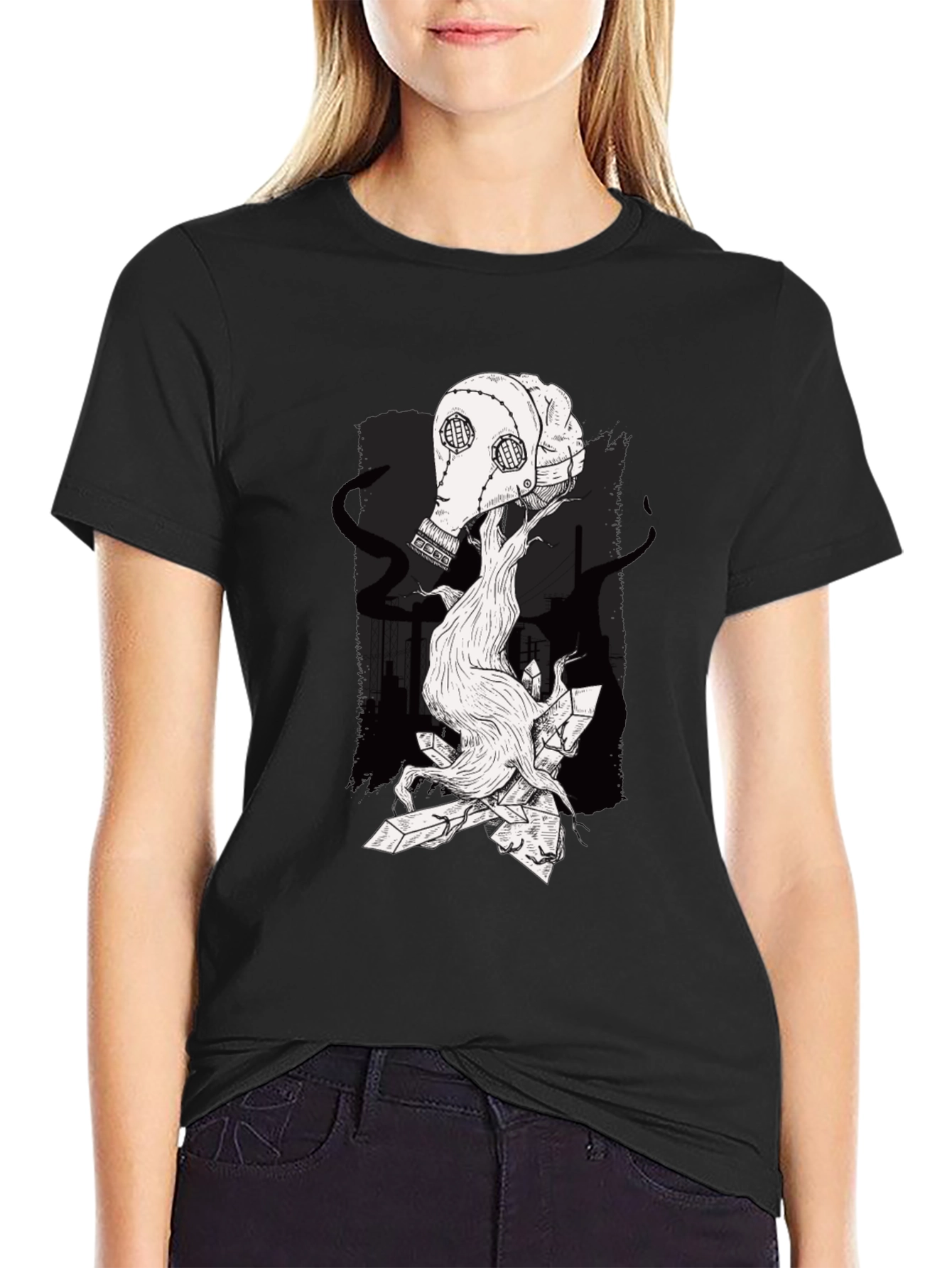 Surreal Gas Mask Graphic Tee