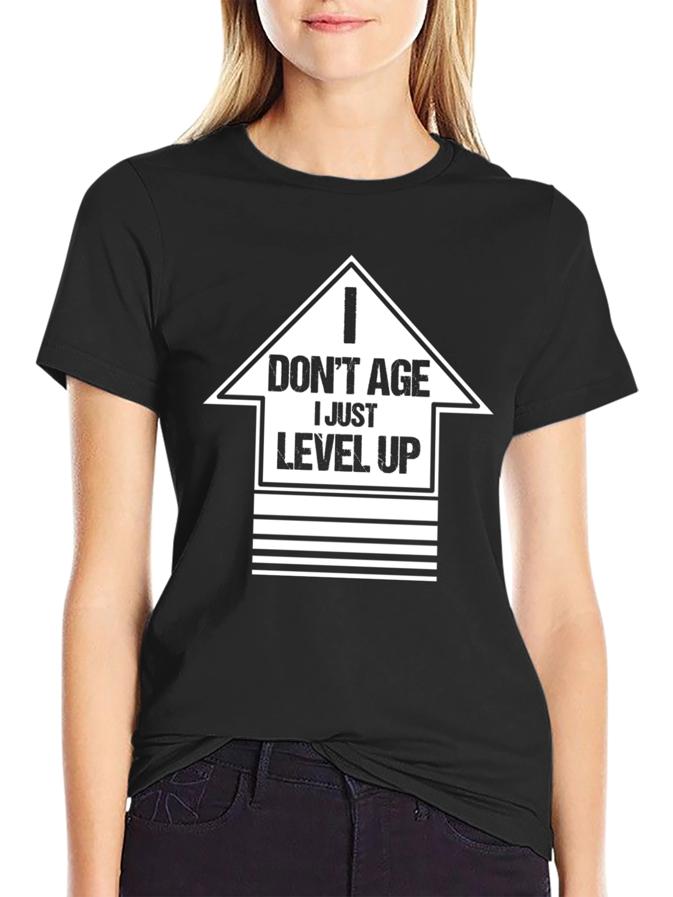 I Dont Age I Level Up Black T-Shirt