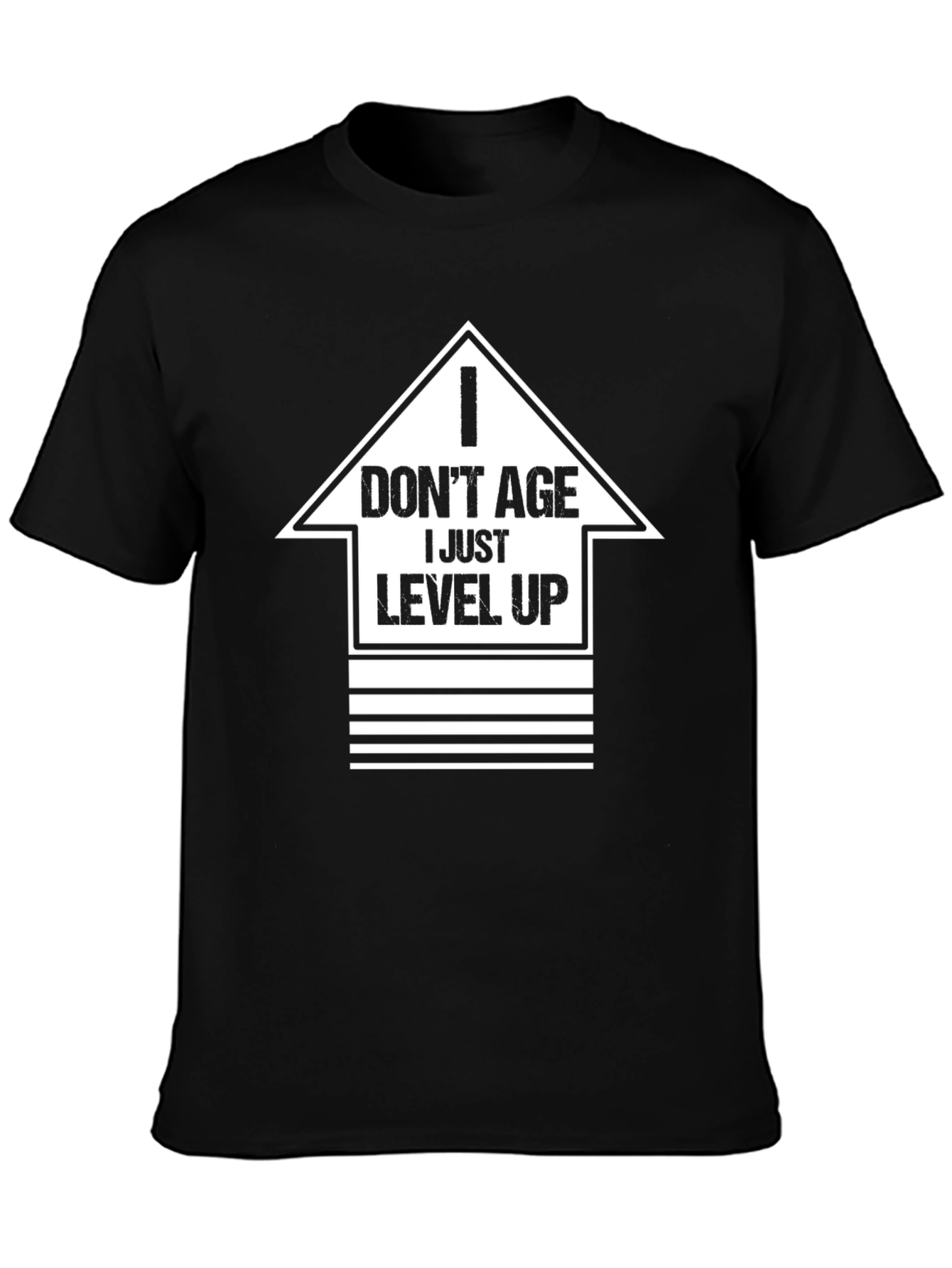 I Dont Age I Level Up Black T-Shirt