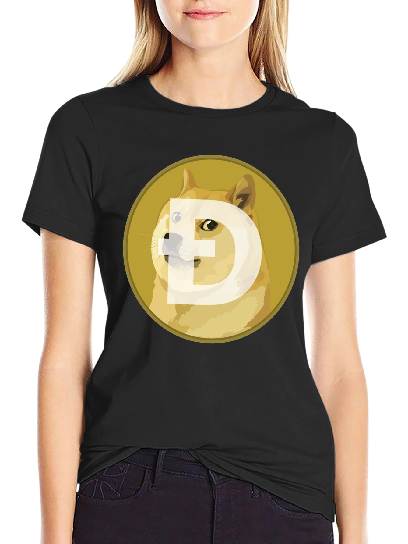 Dogecoin Crypto Black T-Shirt
