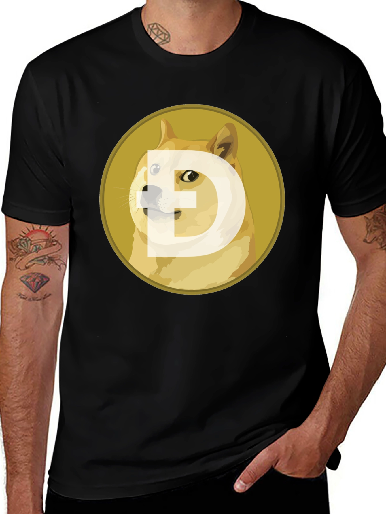 Dogecoin Crypto Black T-Shirt