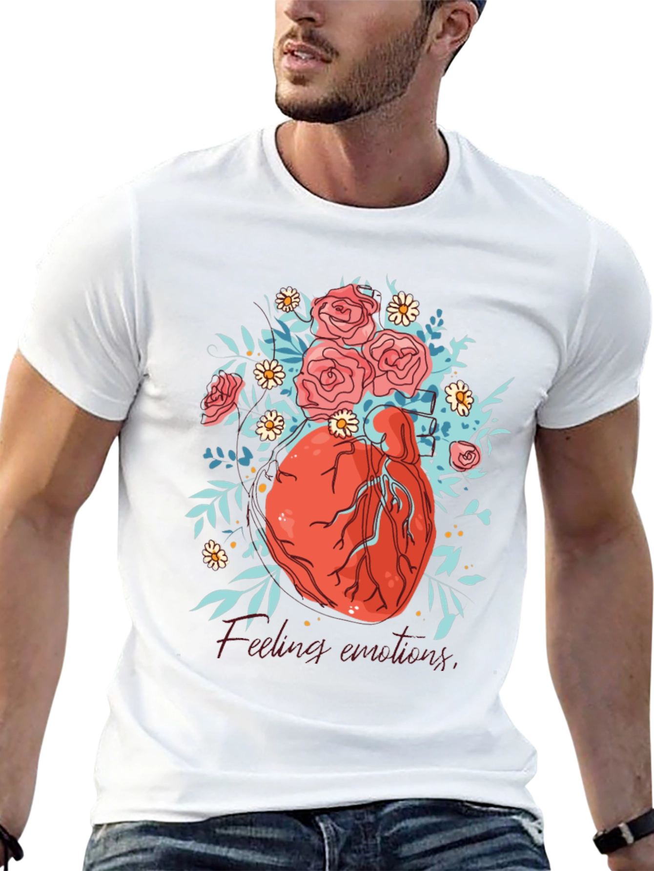 Floral Heart Graphic Tee - Express Your Emotions!