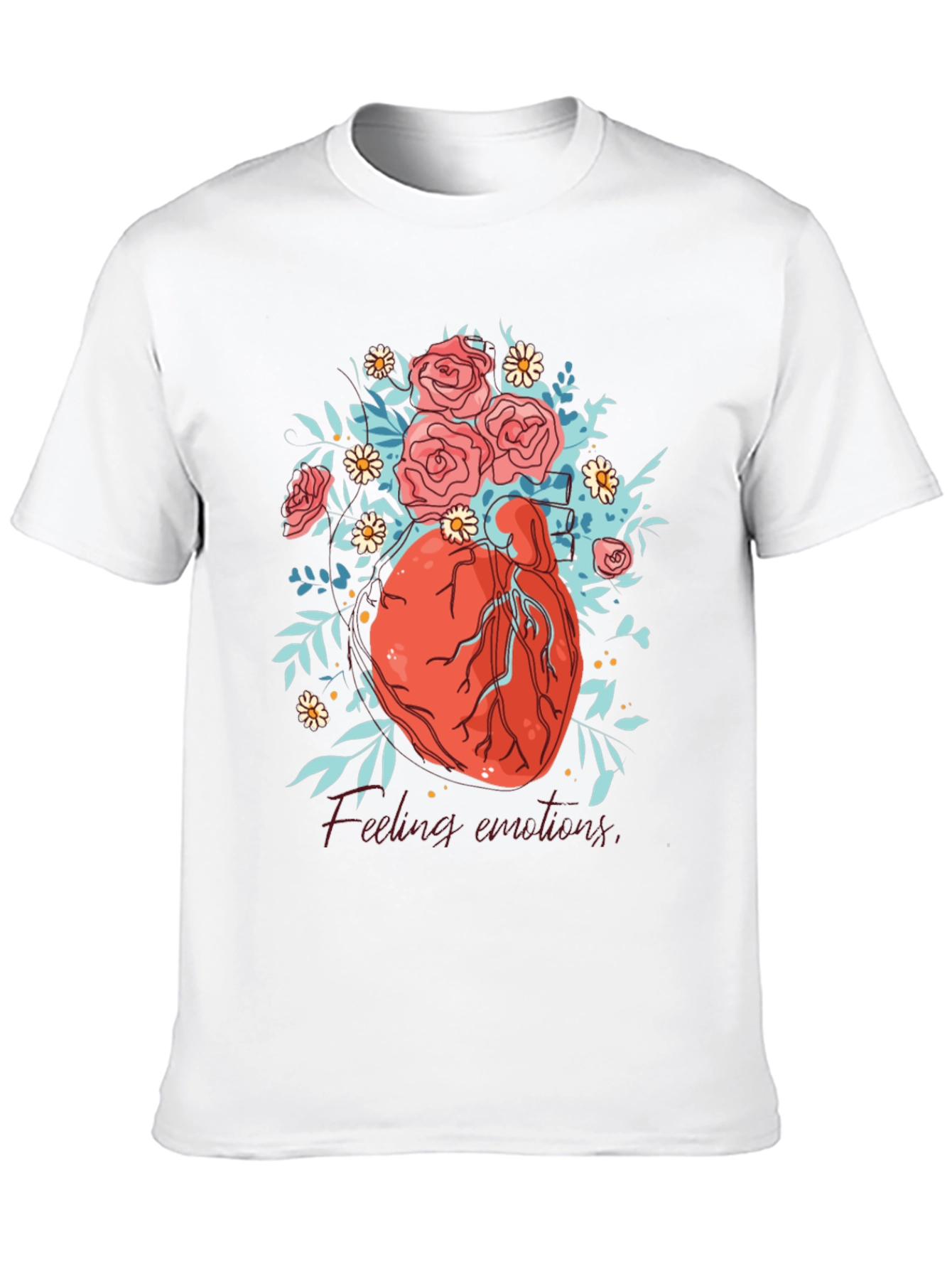 Floral Heart Graphic Tee - Express Your Emotions!