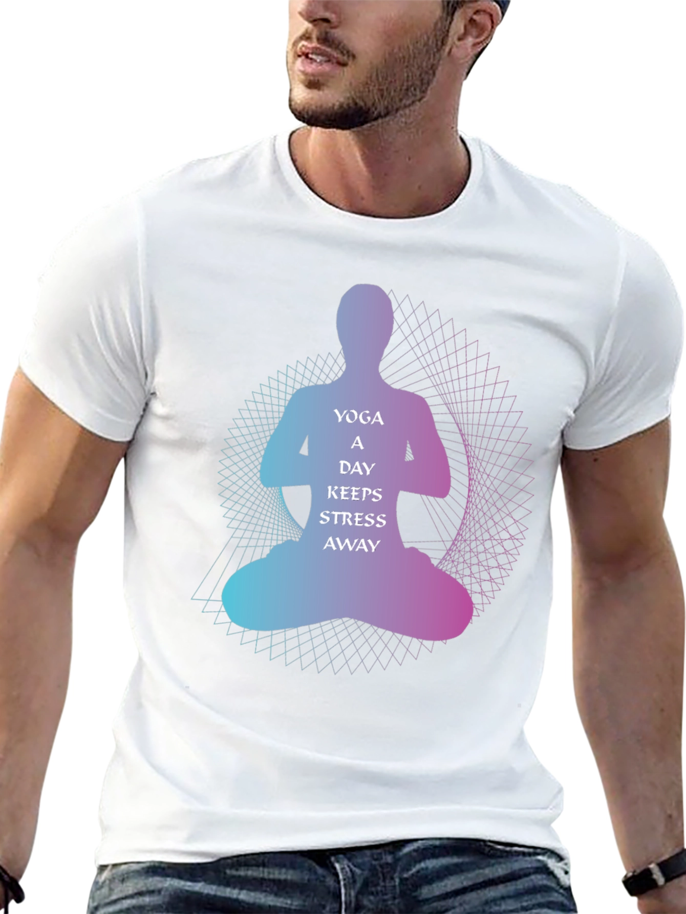 Yoga A Day Keeps Stress Away Graphic T-Shirt