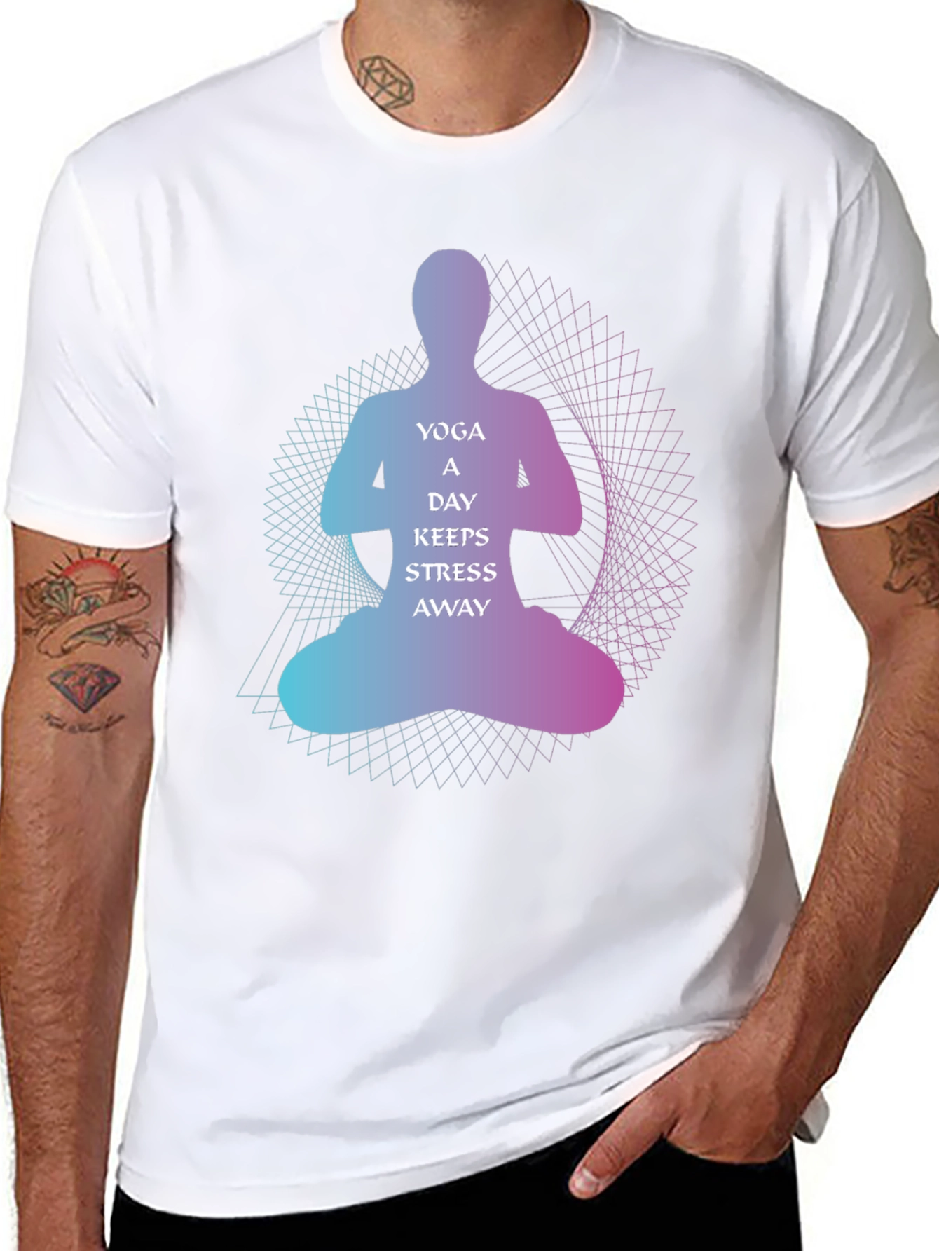 Yoga A Day Keeps Stress Away Graphic T-Shirt