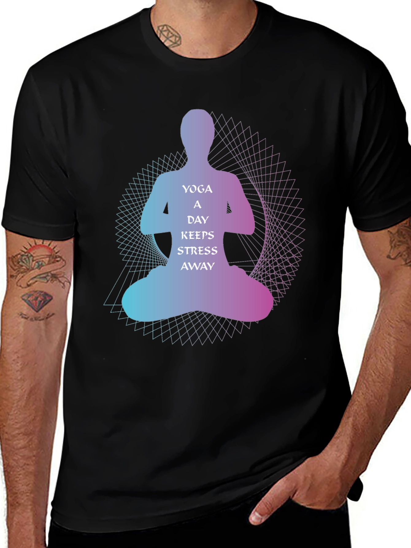 Yoga A Day Keeps Stress Away Graphic T-Shirt