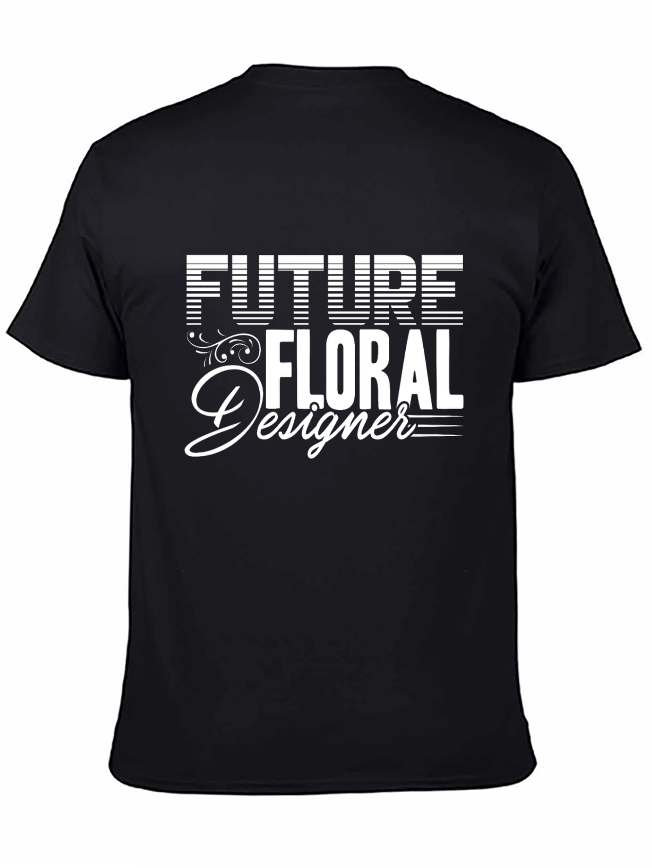 Future Floral Designer Black Graphic Tee