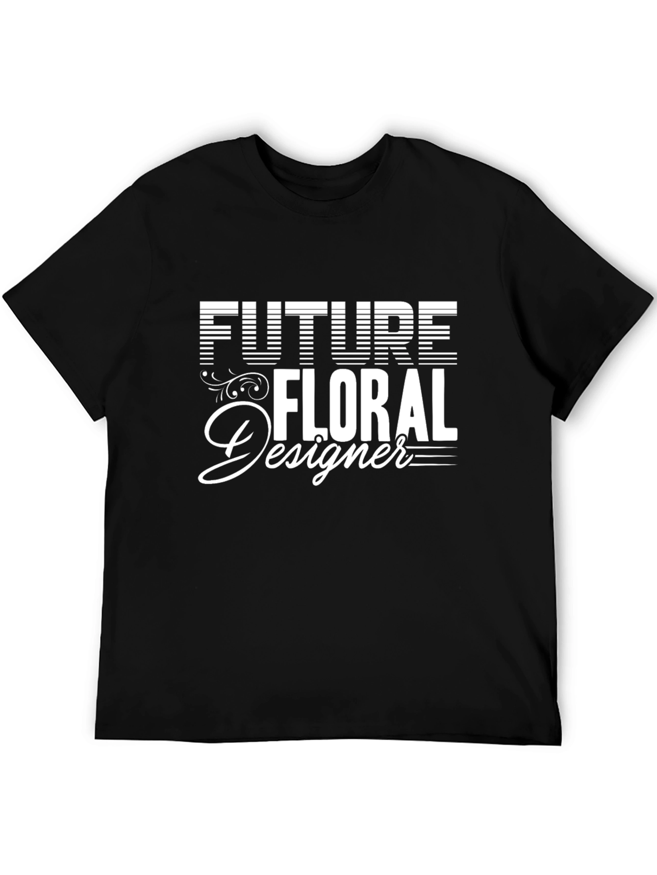 Future Floral Designer Black Graphic Tee