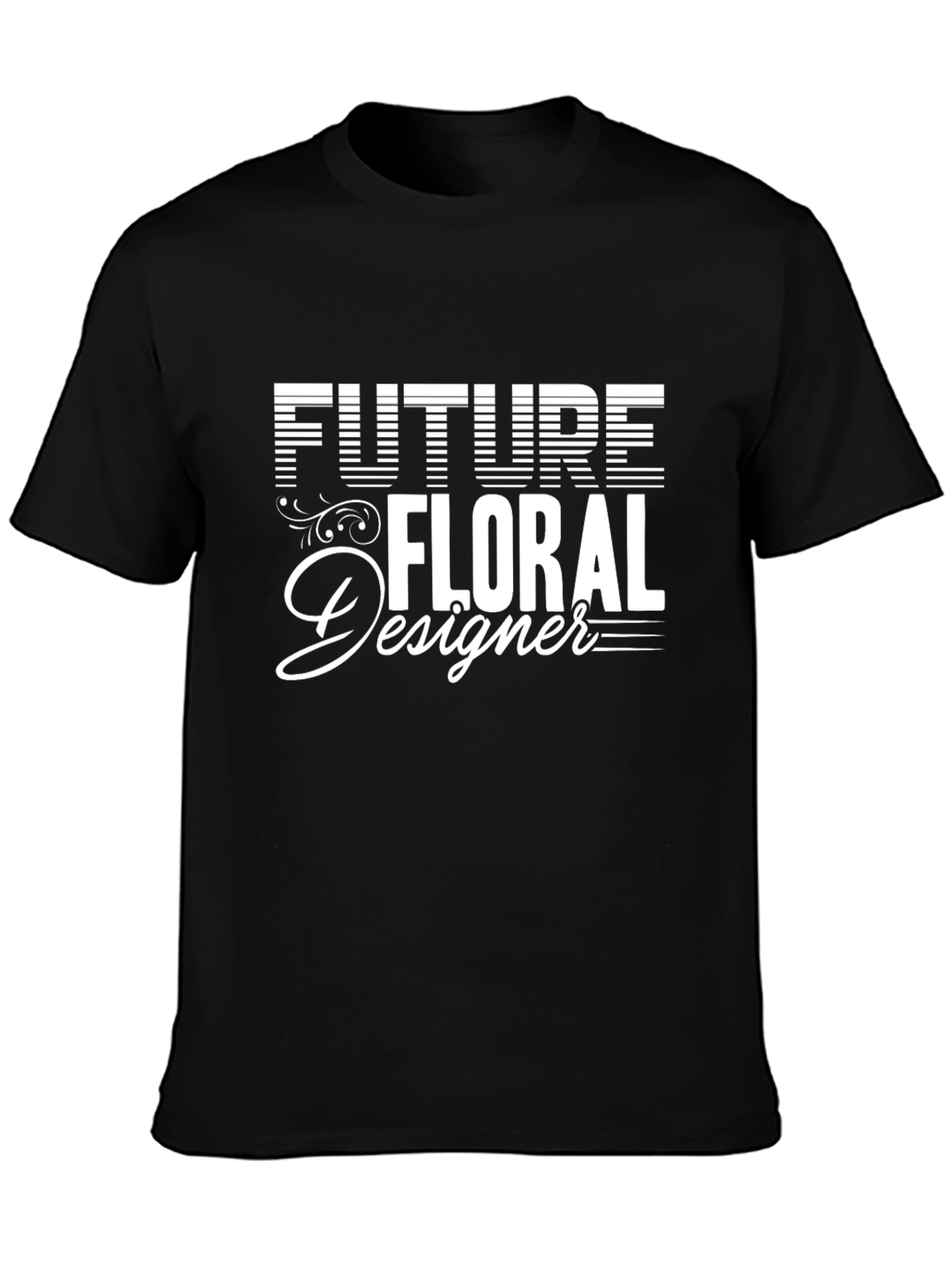 Future Floral Designer Black Graphic Tee