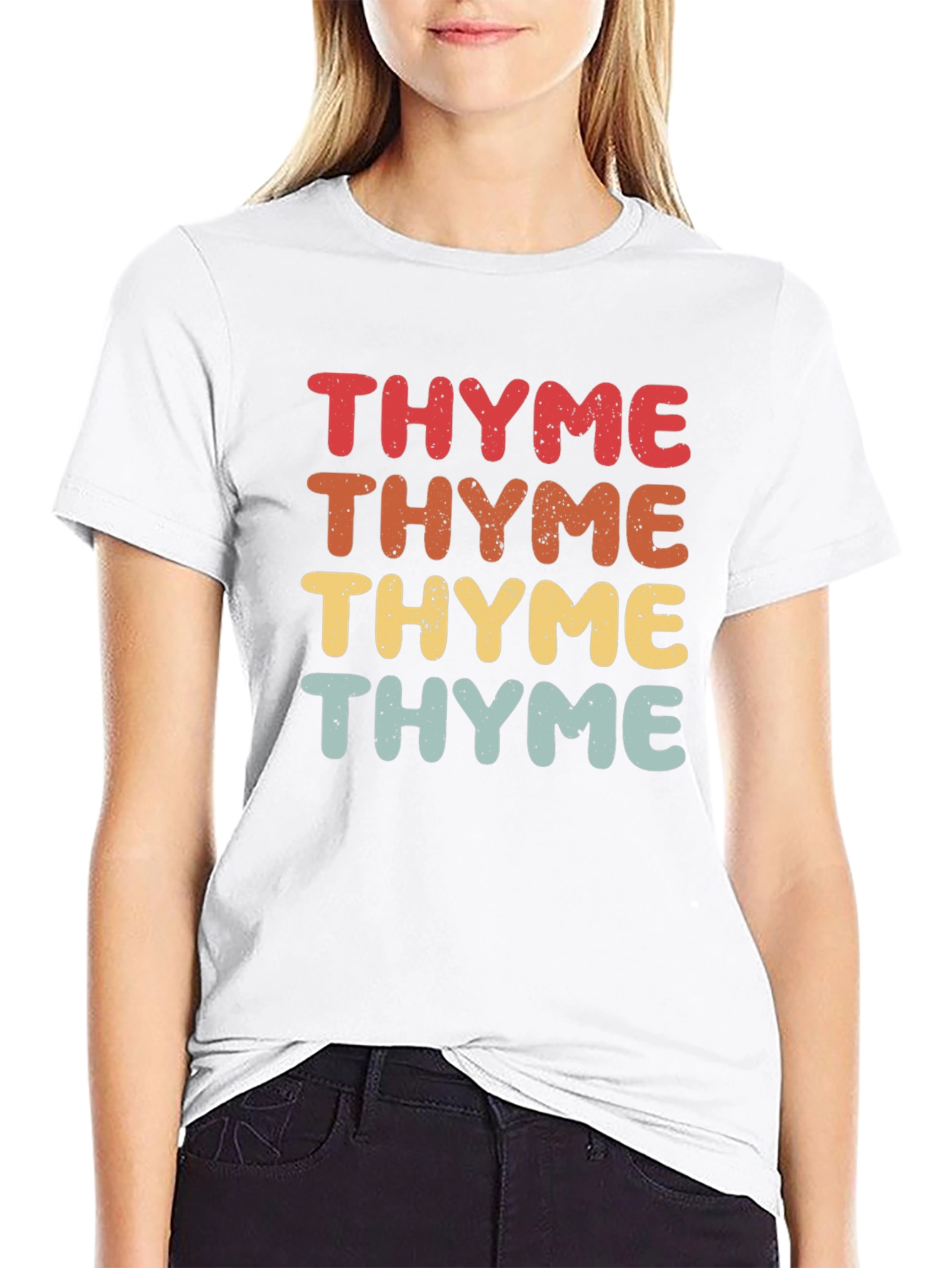 Retro Thyme Graphic Print T-Shirt