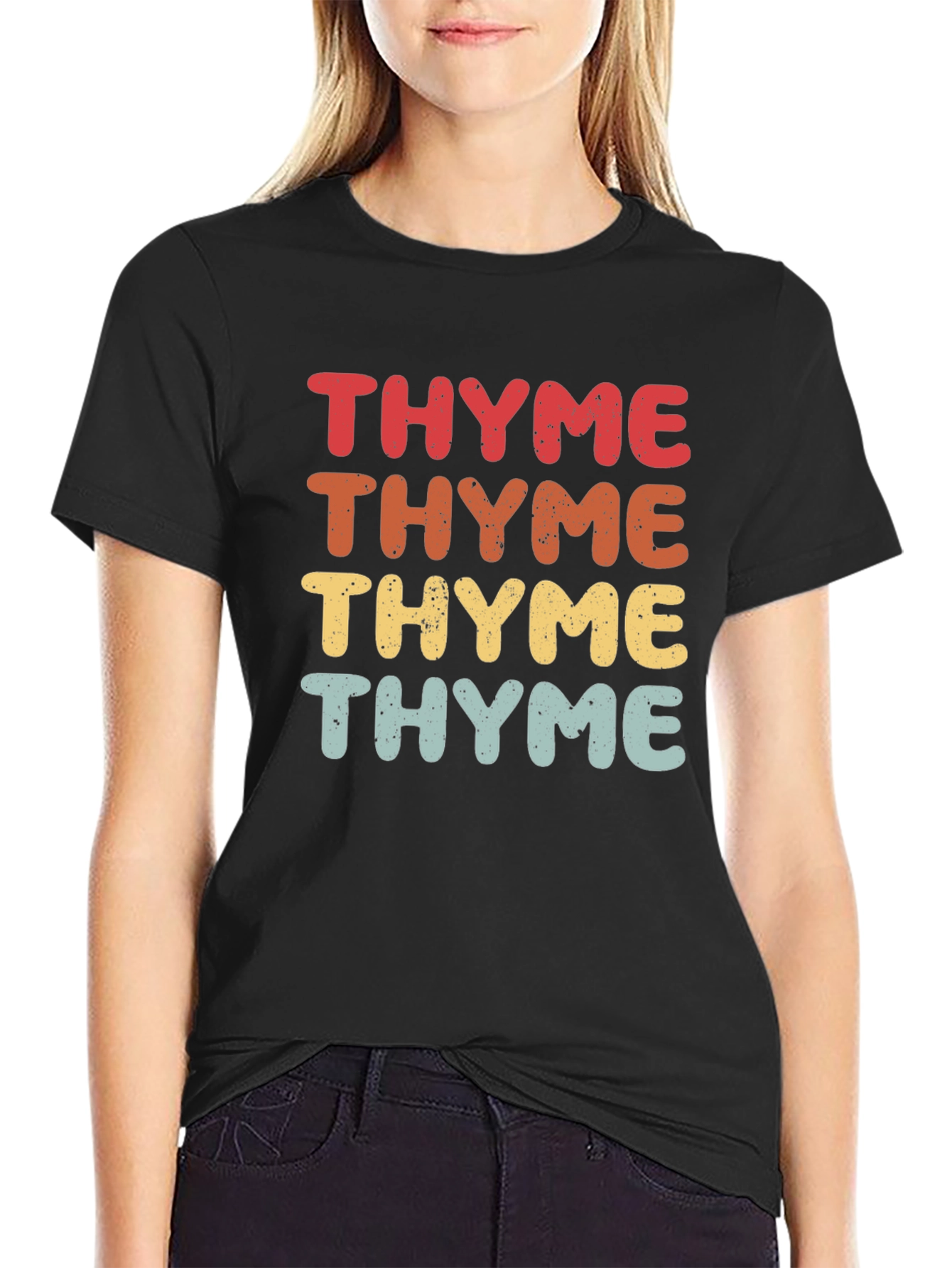 Retro Thyme Graphic Print T-Shirt