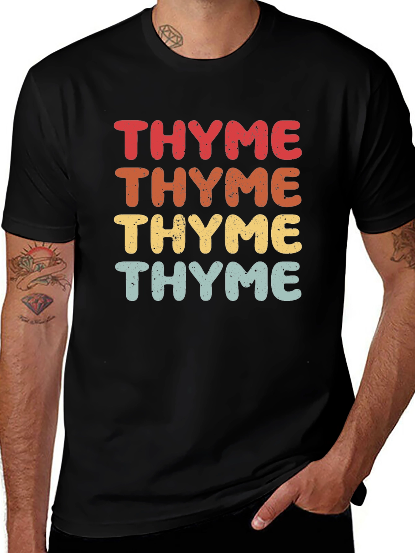 Retro Thyme Graphic Print T-Shirt