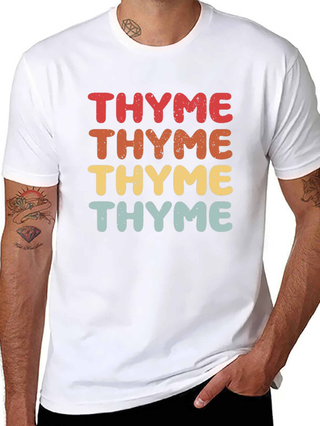 Retro Thyme Graphic Print T-Shirt