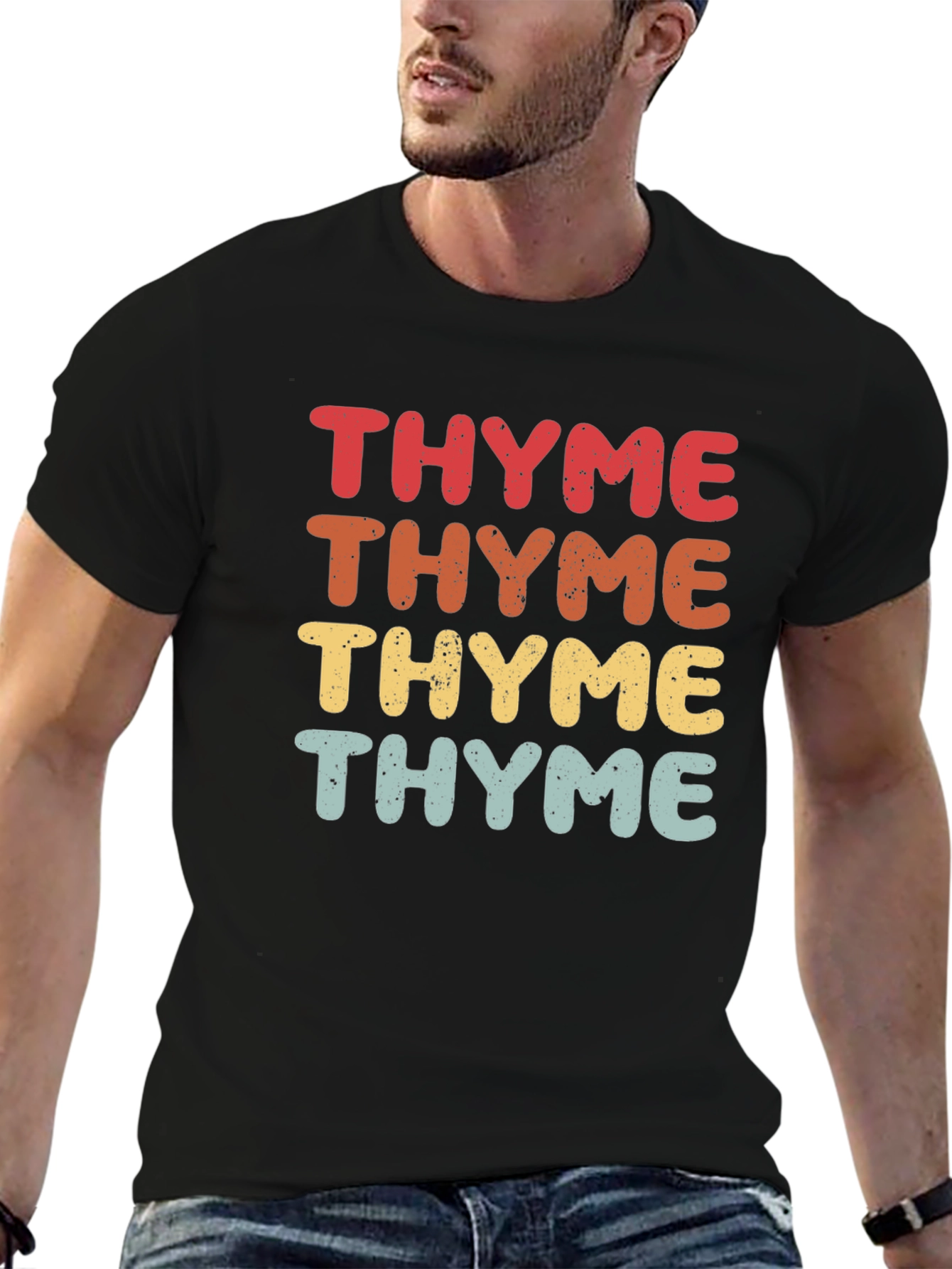 Retro Thyme Graphic Print T-Shirt