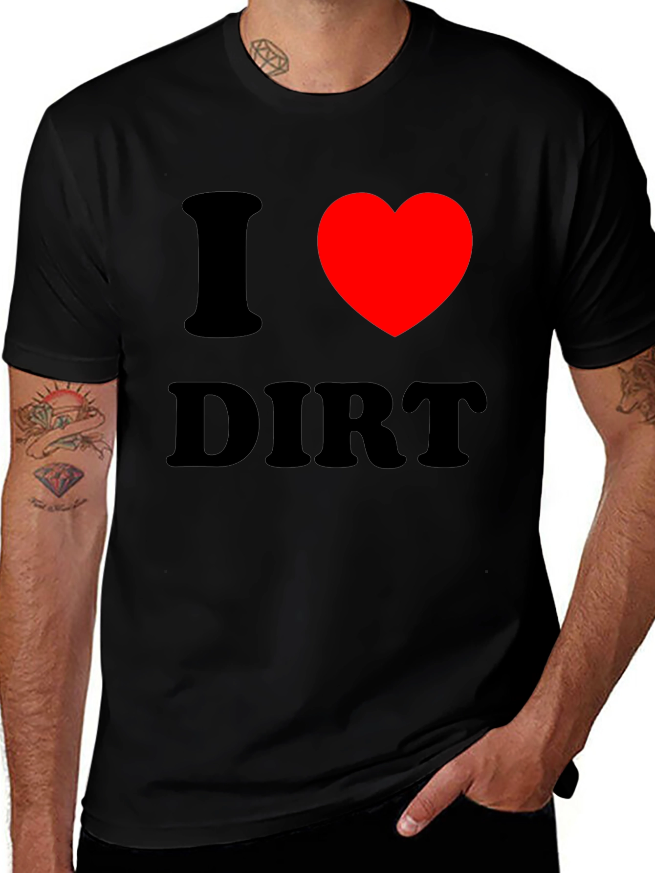 I Heart Dirt Black T-Shirt - Fun Graphic Tee
