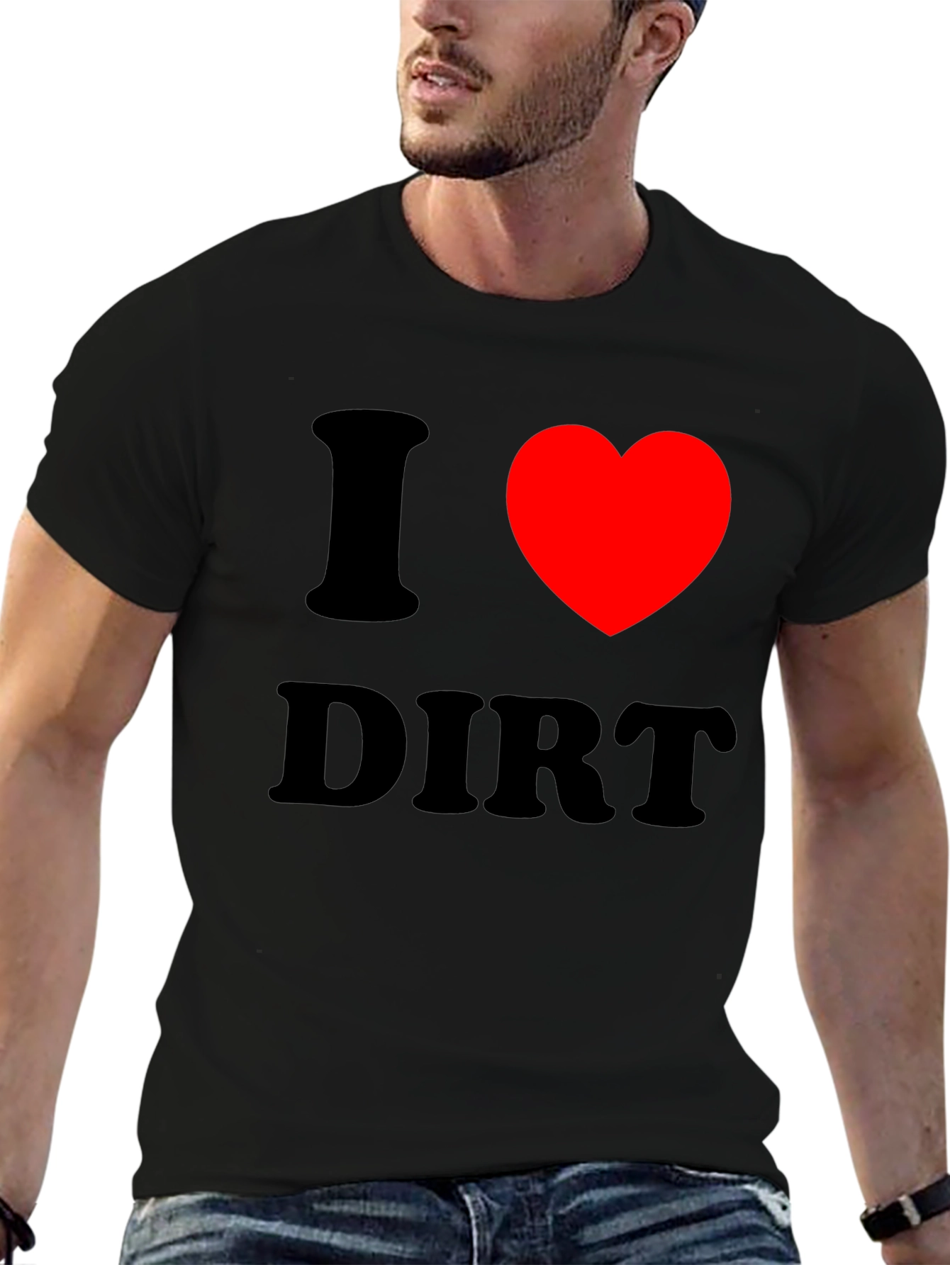 I Heart Dirt Black T-Shirt - Fun Graphic Tee