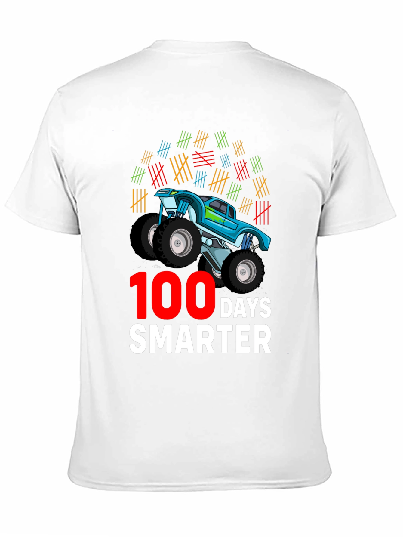 100 Days Smarter Monster Truck Graphic T-Shirt