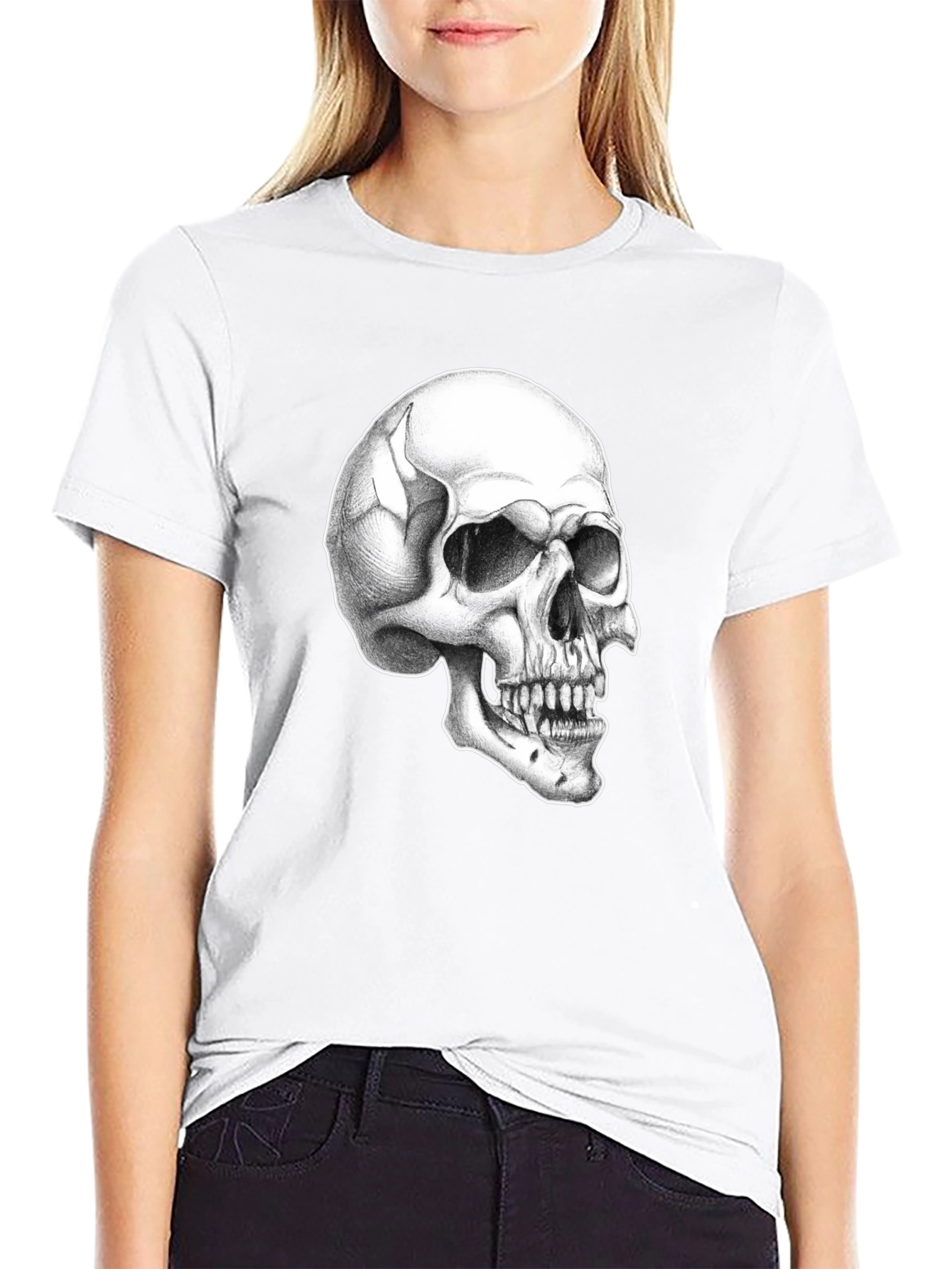 Skull Graphic Tee - Classic Black Cotton T-Shirt