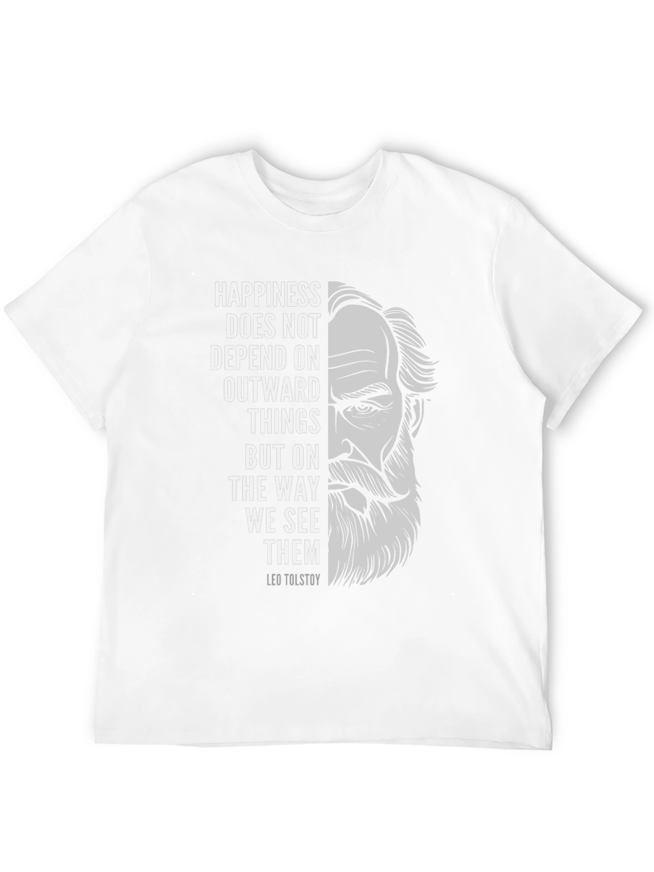 Leo Tolstoy Quote Graphic Tee - Happiness Matters T-Shirt