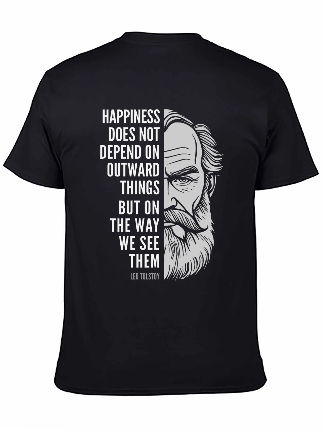 Leo Tolstoy Quote Graphic Tee - Happiness Matters T-Shirt
