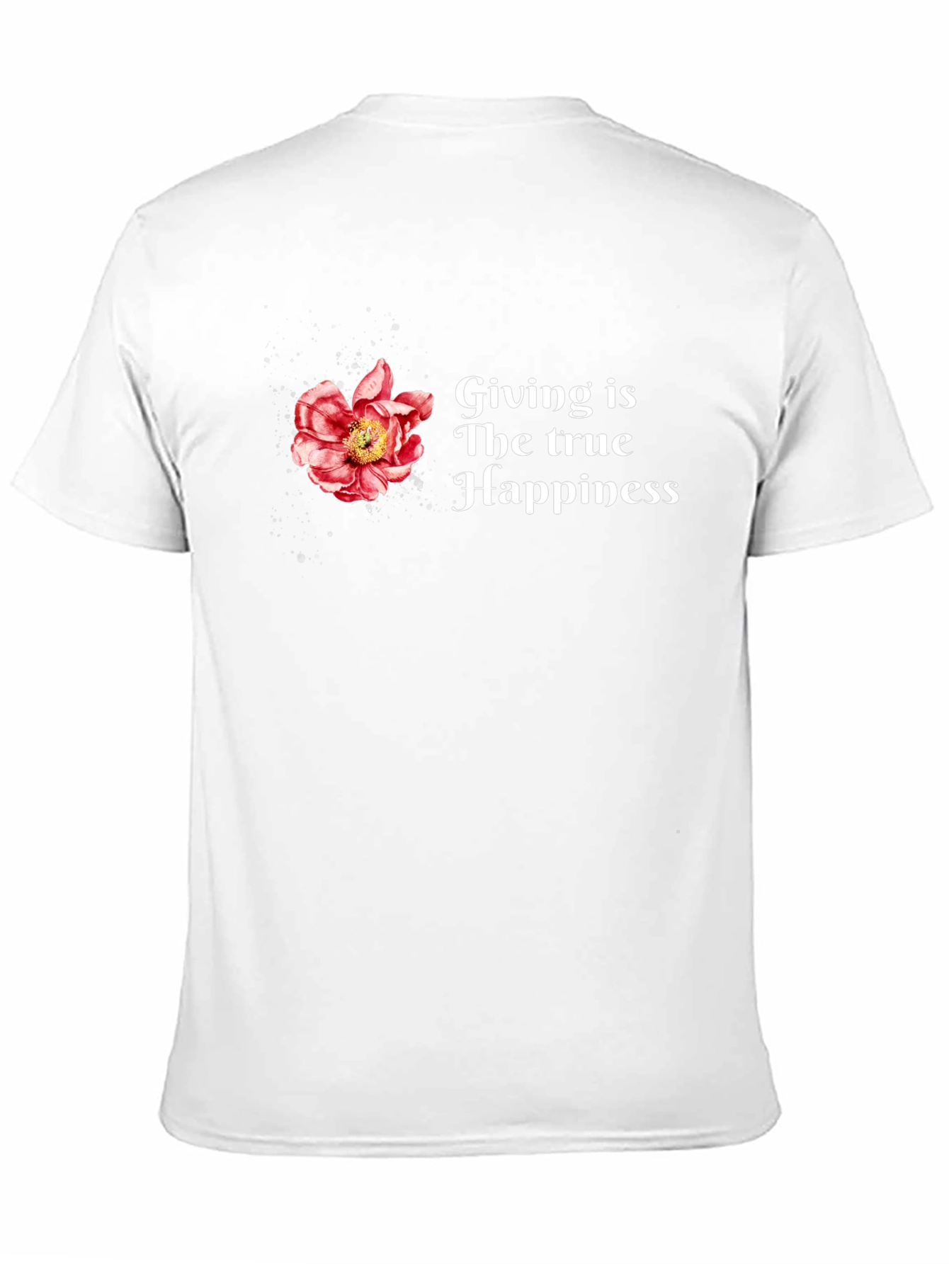 Floral Giving is True Happiness Black T-Shirt