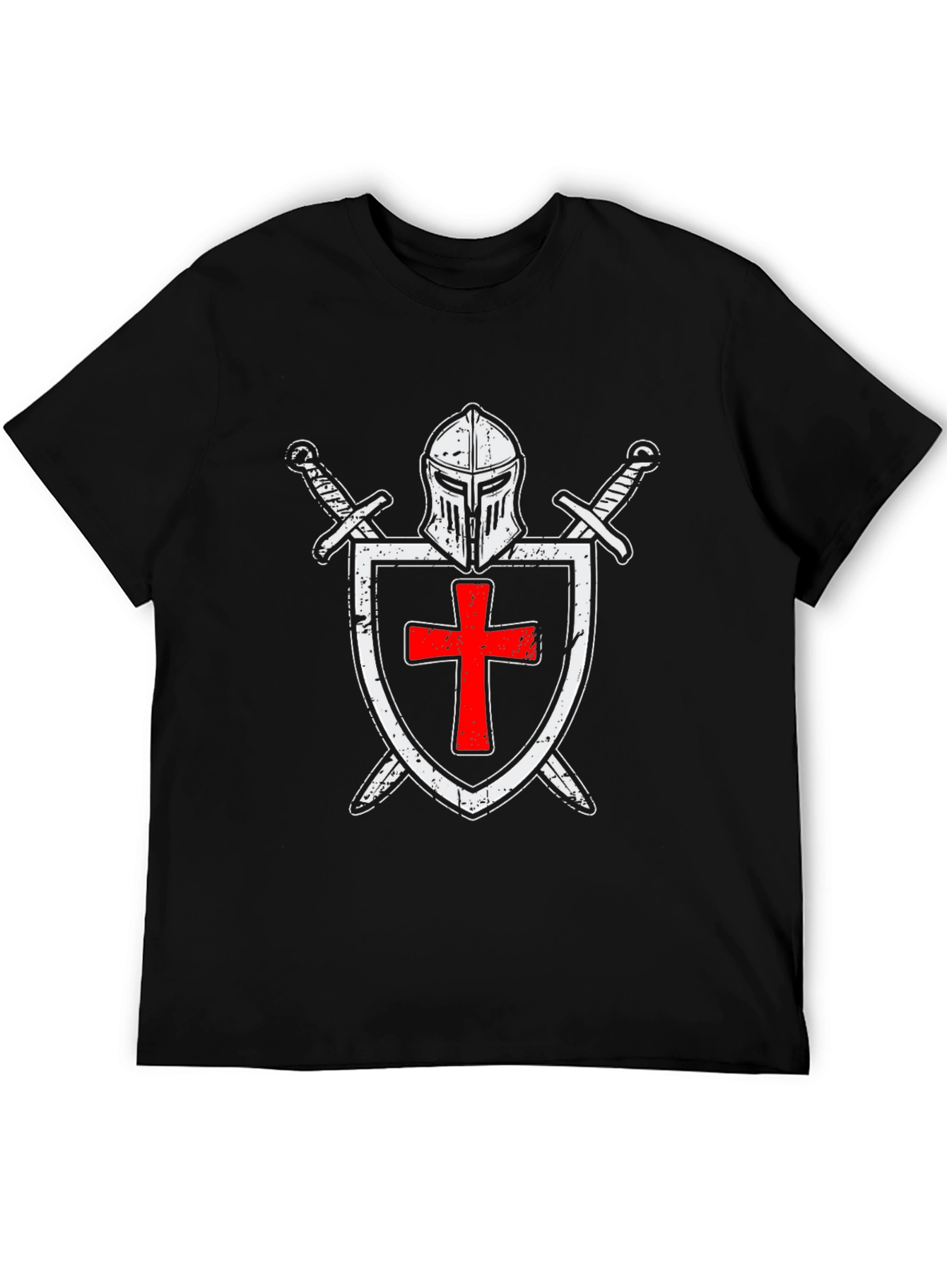 Crusader Knight T-Shirt - Templar Shield Design