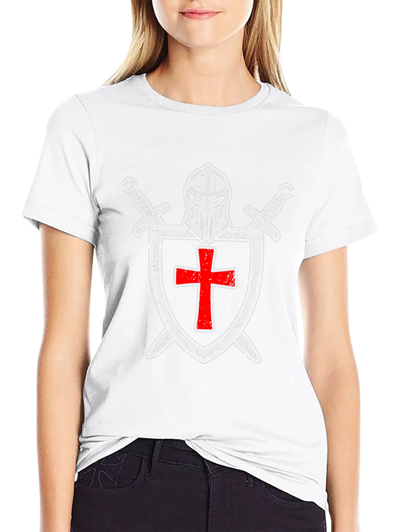 Crusader Knight T-Shirt - Templar Shield Design