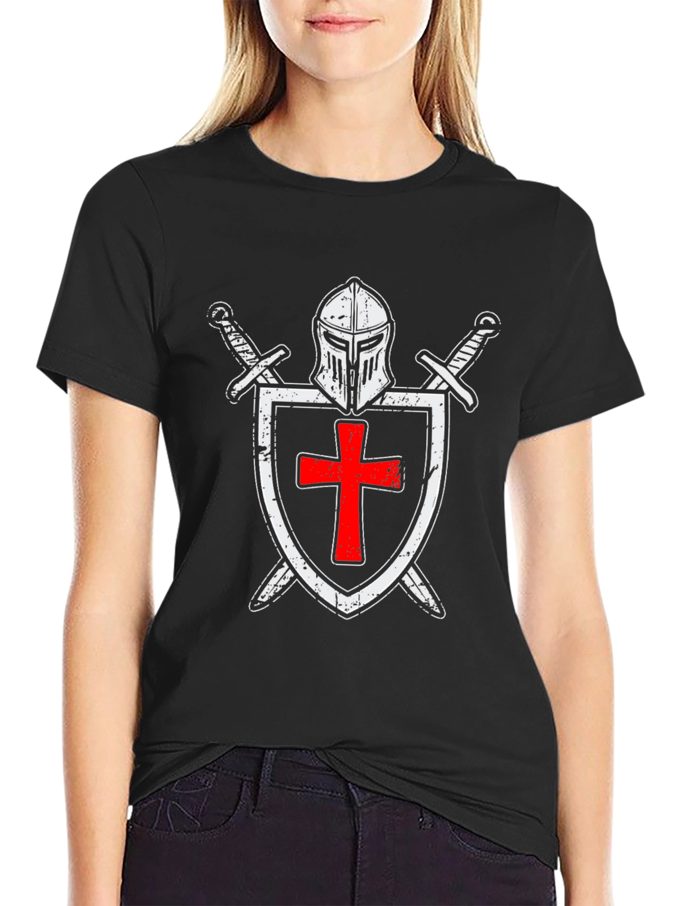 Crusader Knight T-Shirt - Templar Shield Design