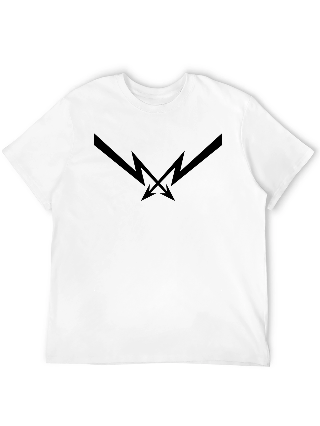 Black Graphic Tee - Lightning Bolt Arrow Design