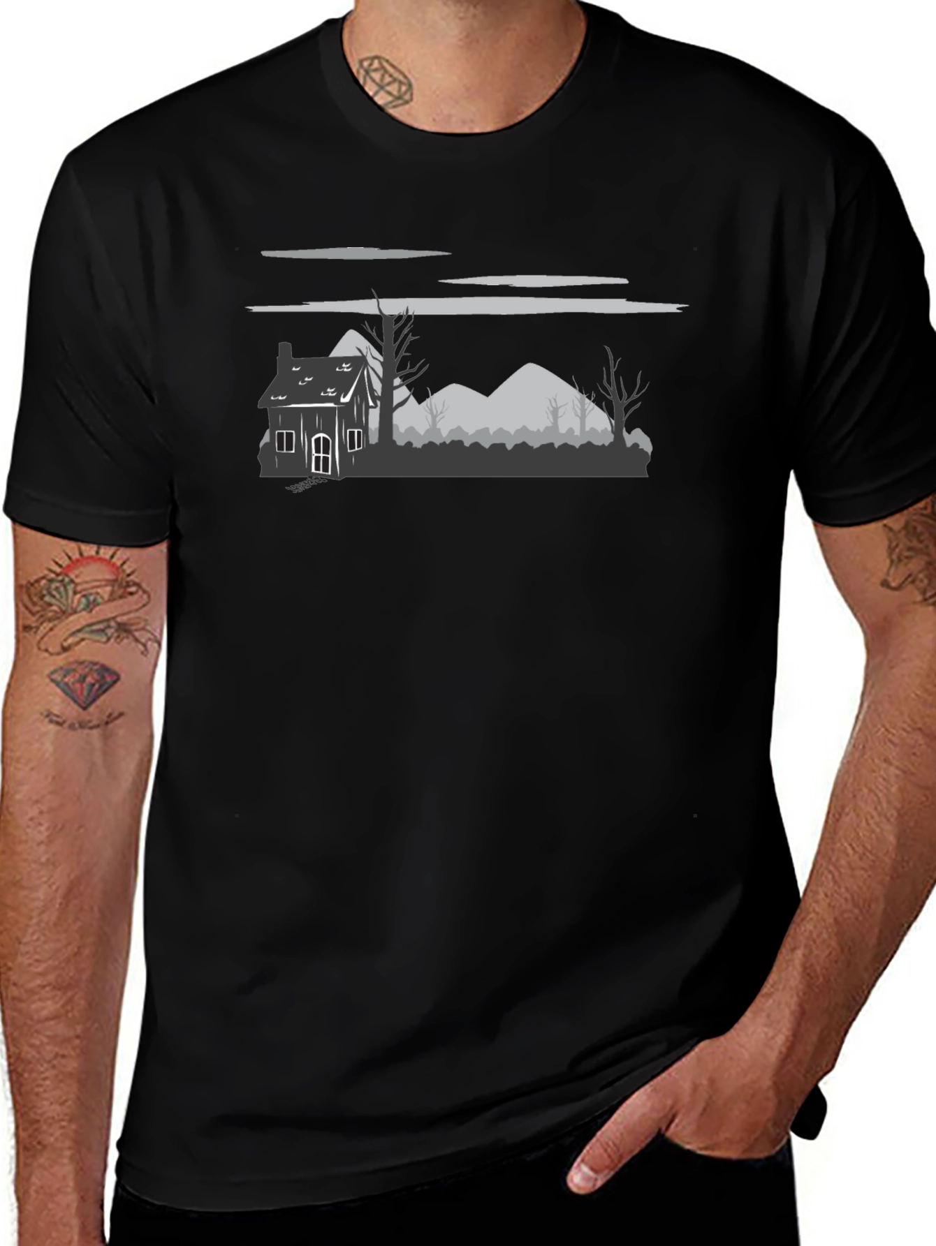 Spooky Landscape Graphic T-Shirt