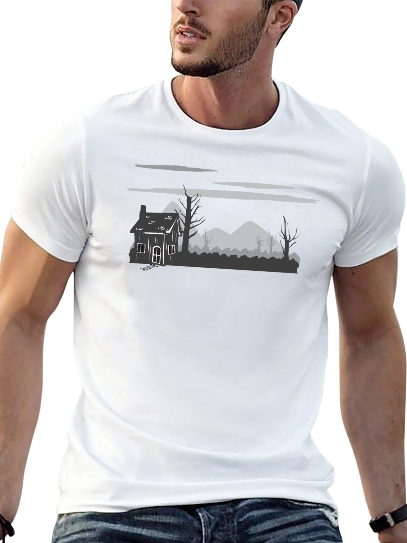 Spooky Landscape Graphic T-Shirt