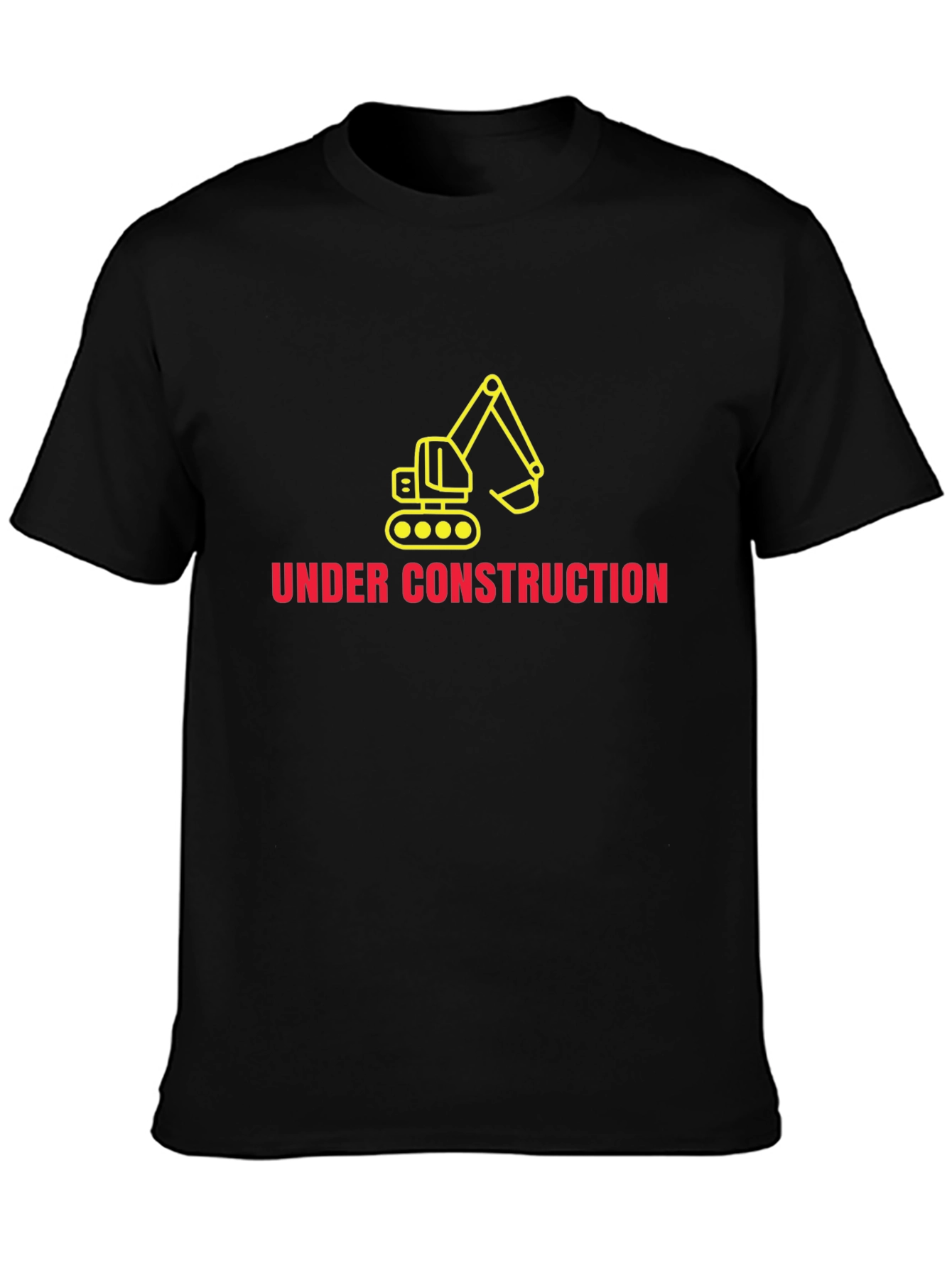 Under Construction Excavator Graphic T-Shirt