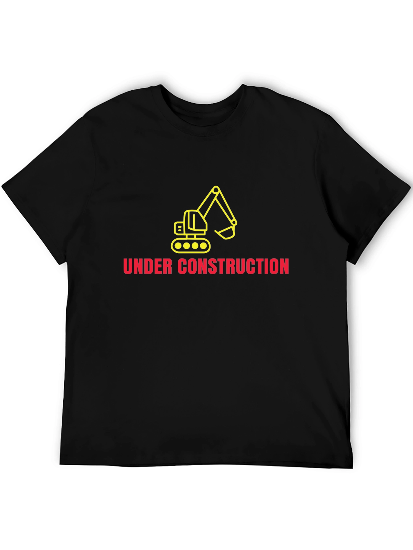 Under Construction Excavator Graphic T-Shirt