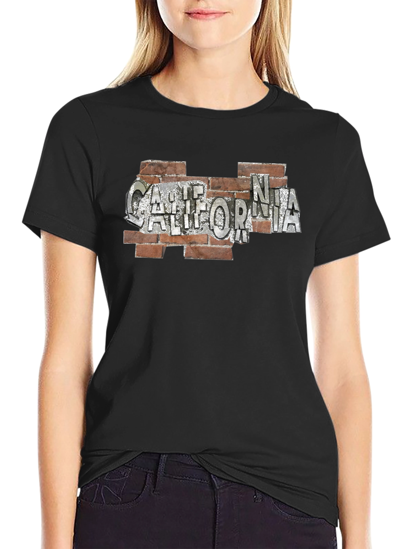 California Brick Wall Graphic Tee - Modern Style