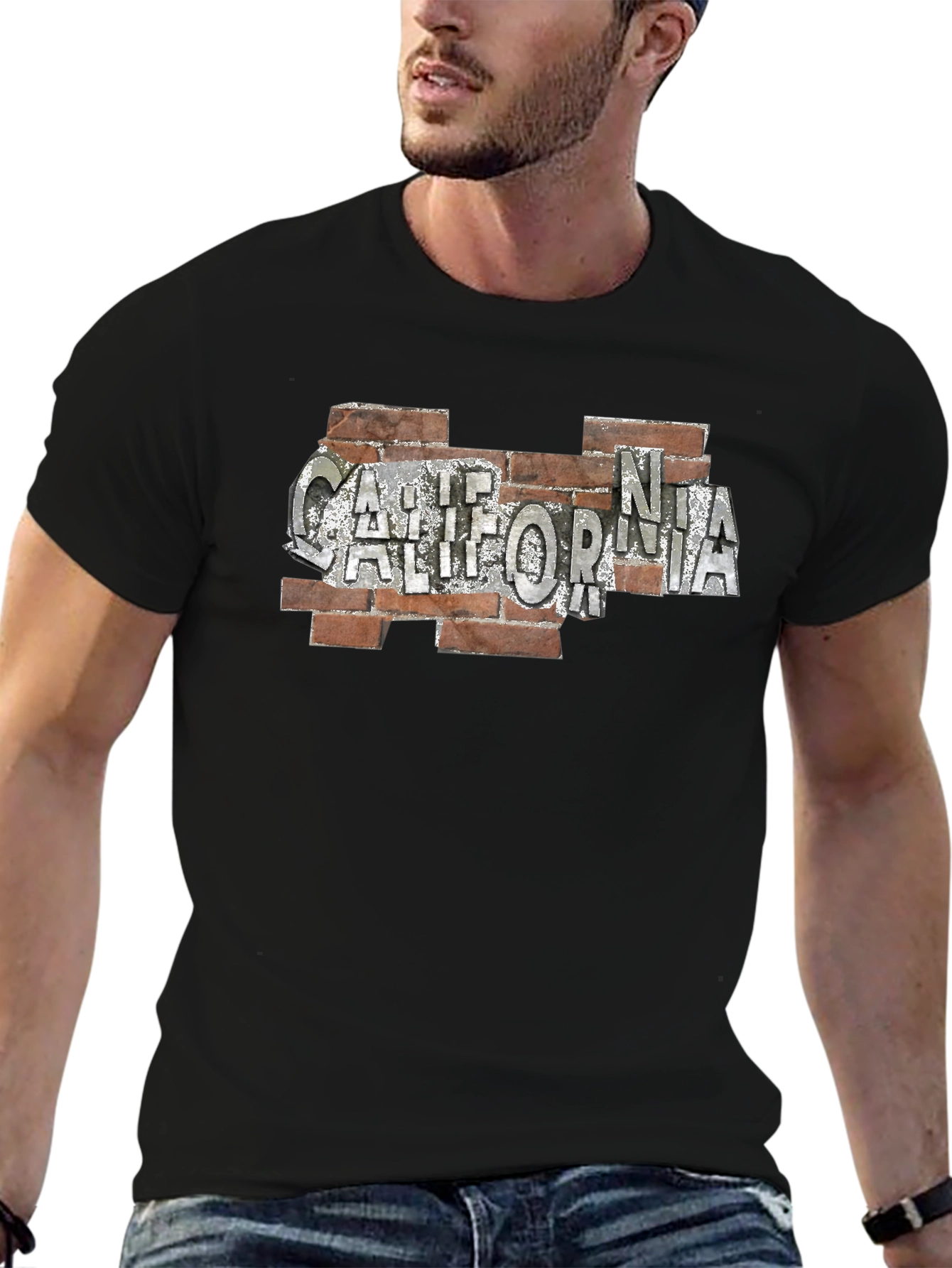California Brick Wall Graphic Tee - Modern Style