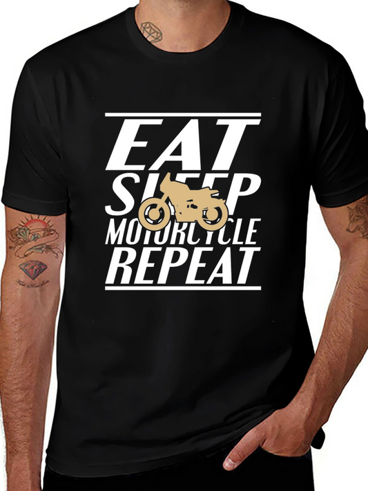 Eat Sleep Motorcycle Repeat T-Shirt - Black