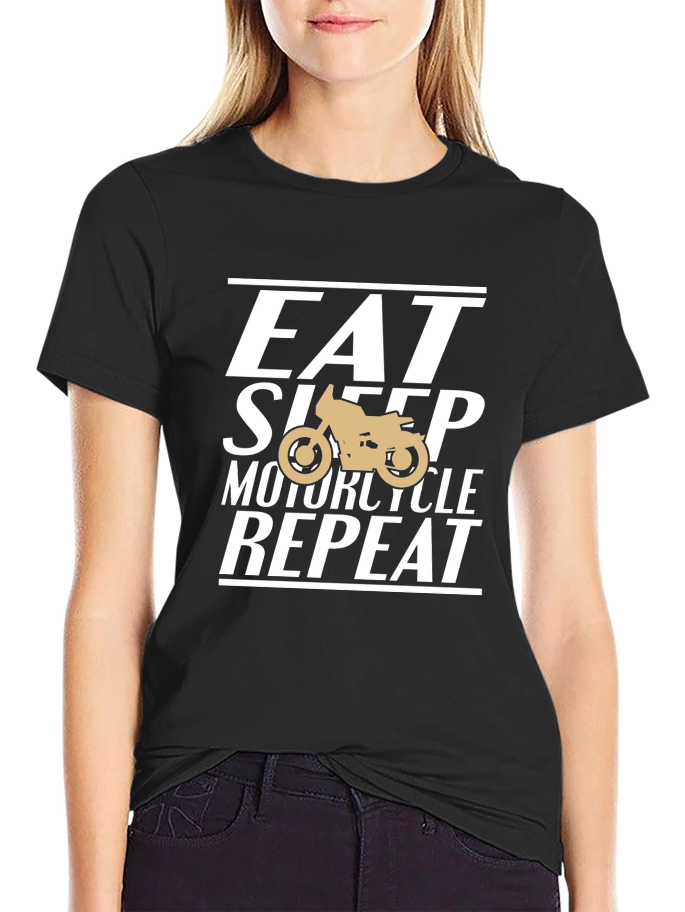 Eat Sleep Motorcycle Repeat T-Shirt - Black