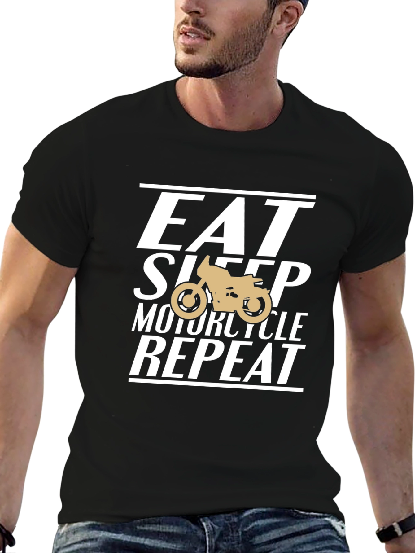 Eat Sleep Motorcycle Repeat T-Shirt - Black